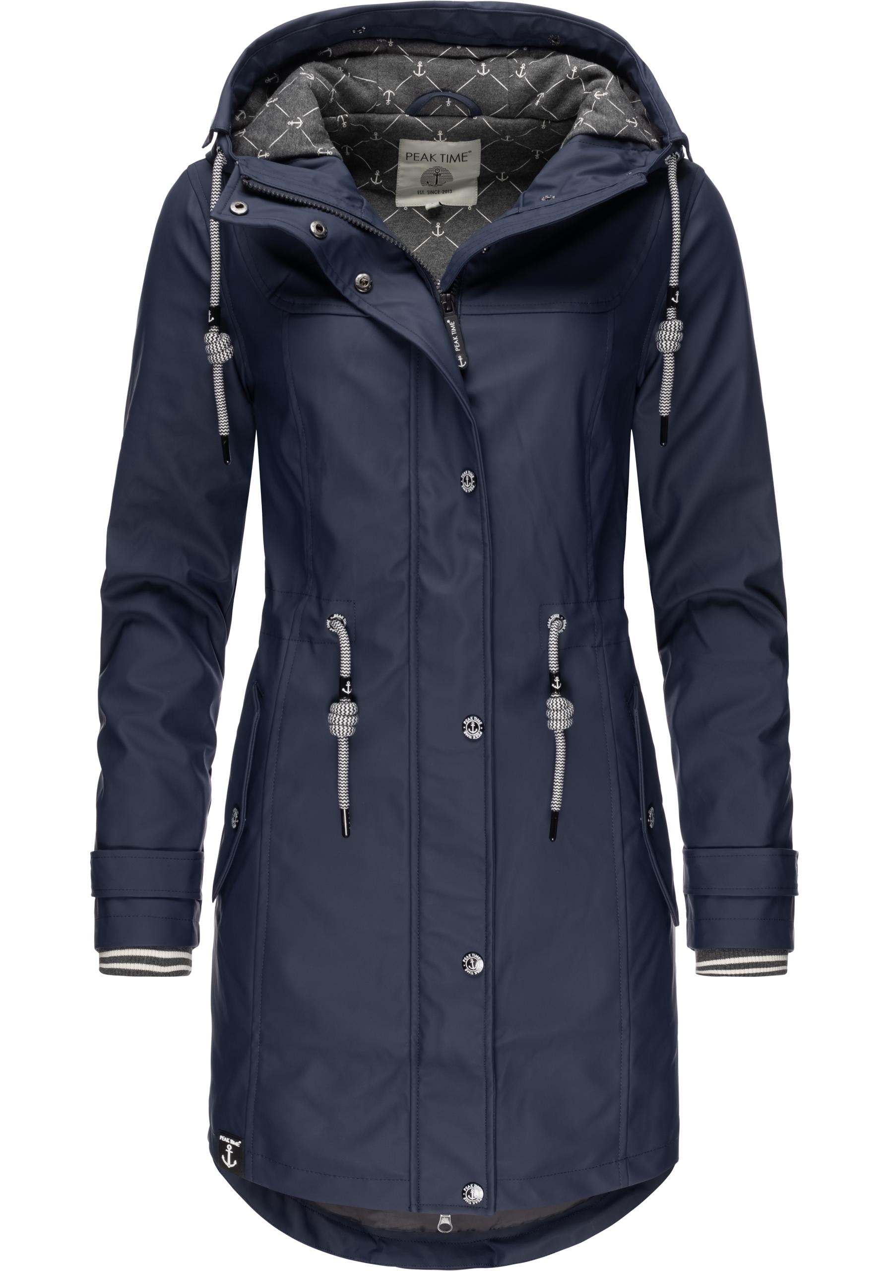 PEAK TIME Regenjacke "L60042", mit Kapuze, stylisch taillierter Regenmantel günstig online kaufen