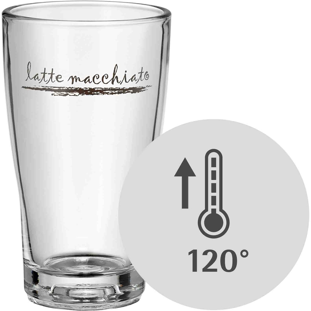 WMF Gläser-Set »Clever&More«, (Set, 12 tlg., 6x Latte Macchiato Gläser-6x Latte Macchiato Löffel), Glas stapelbar, 12-teilig