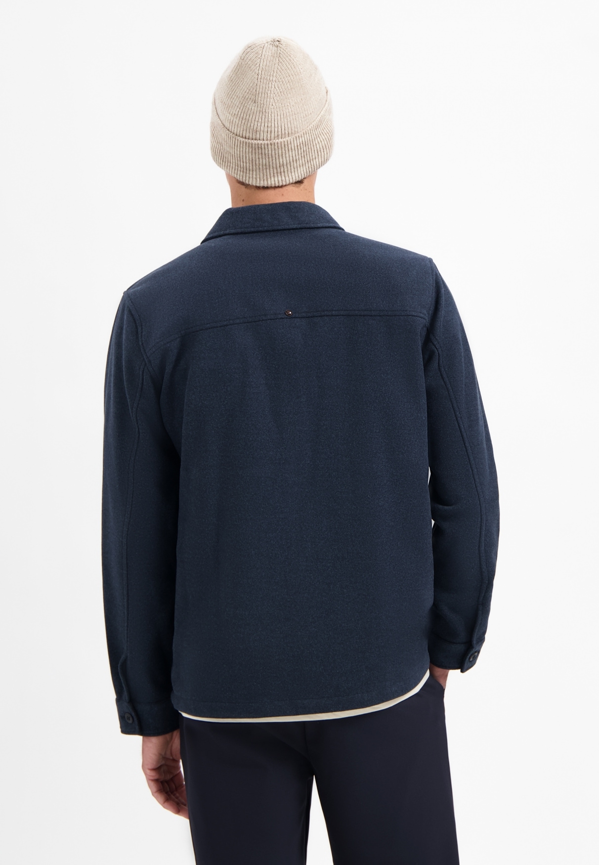 NO EXCESS Langarmhemd »No Excess Meliertes Overshirt«