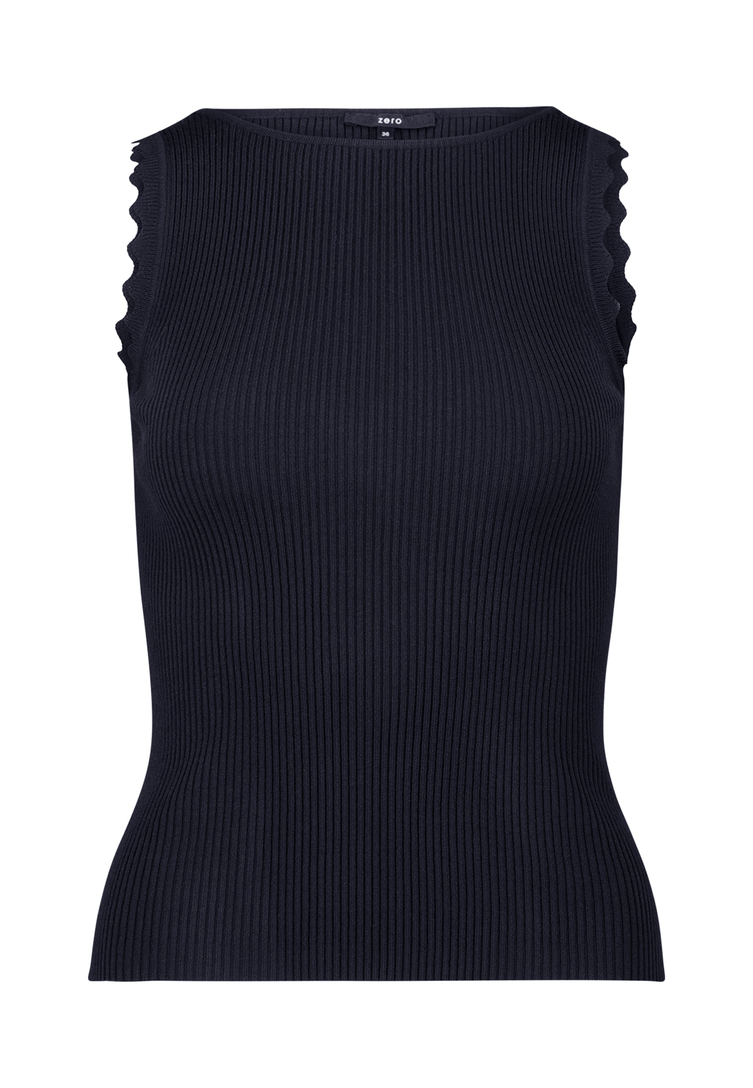 Zero Strickpullover »zero Stricktop mit Wellenkanten«, (1 tlg.), weiteres Detail