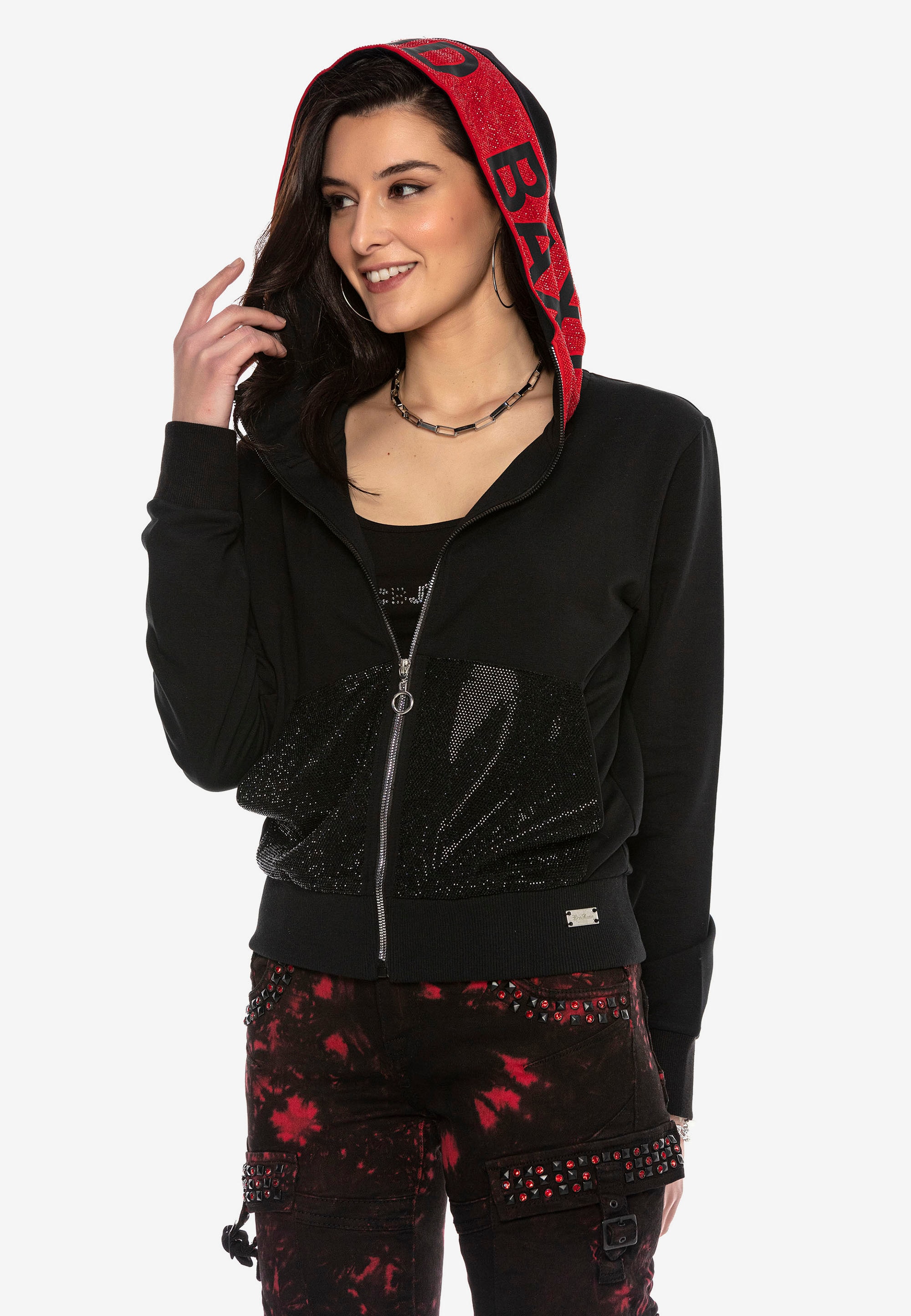 Cipo & Baxx Sweatjacke »WL267«, im rockigen Design