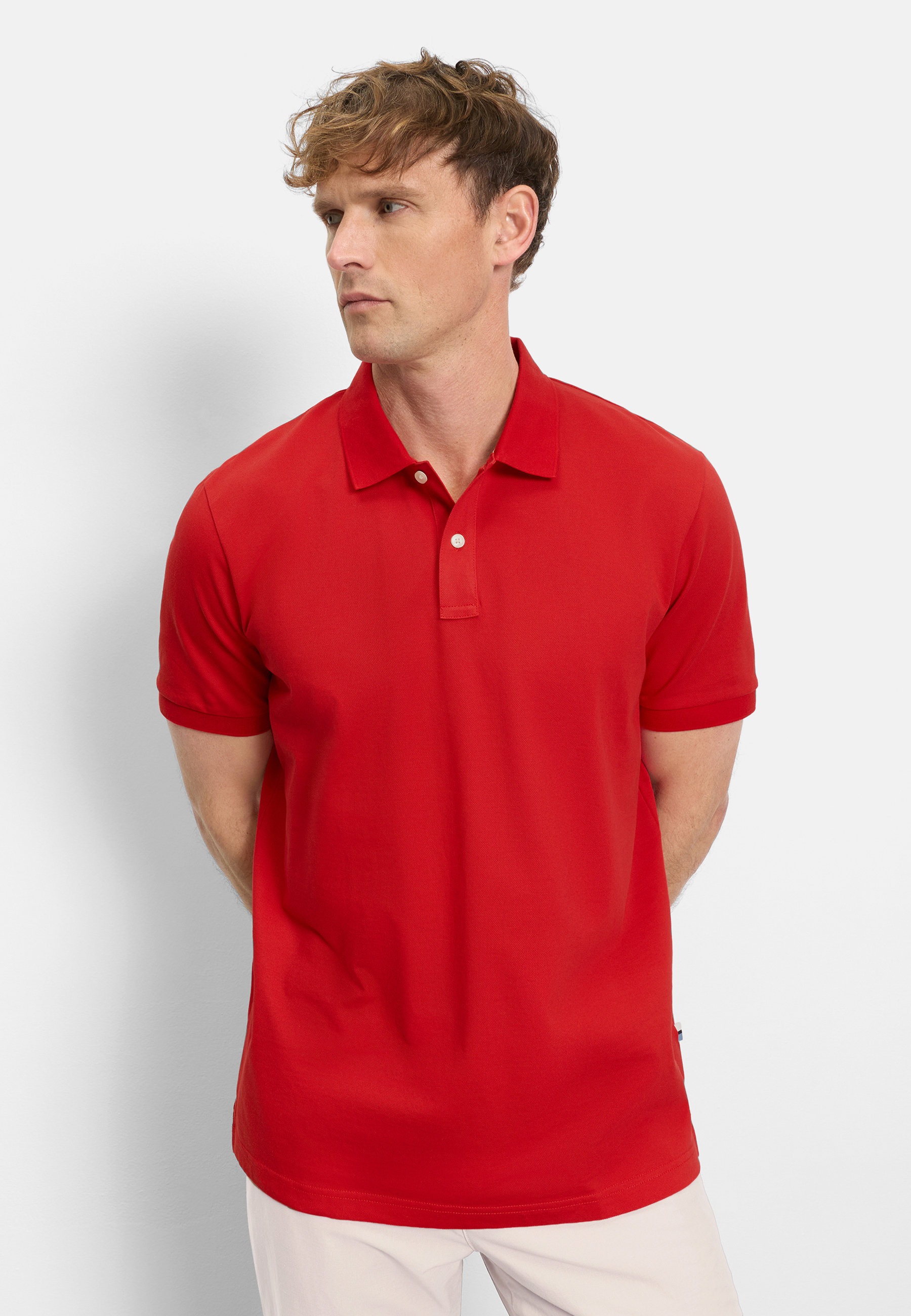 OLYMP Casual Wirk Poloshirt Rot M 4