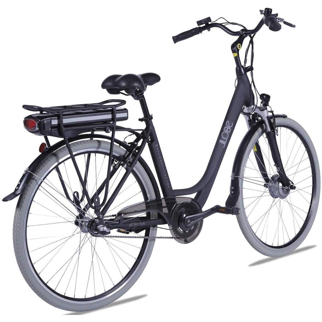 LLobe E-Bike »Metropolitan JOY schwarz 8Ah«, 3 Gang, Frontmotor 250 W