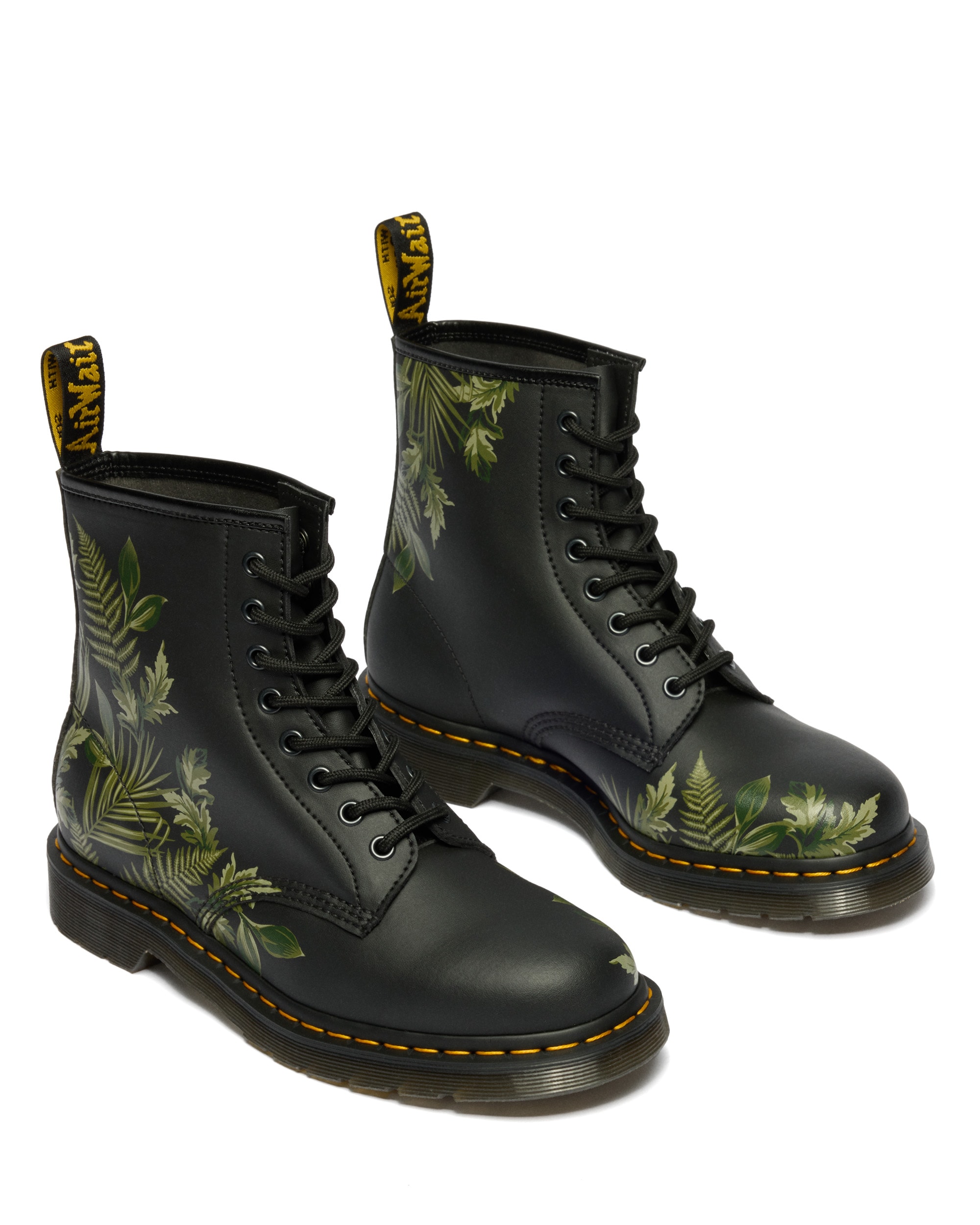 DR. MARTENS Schnürboots »1460«  Blockabsatz, Schnürstiefelette mit floralem Kontrast-Print