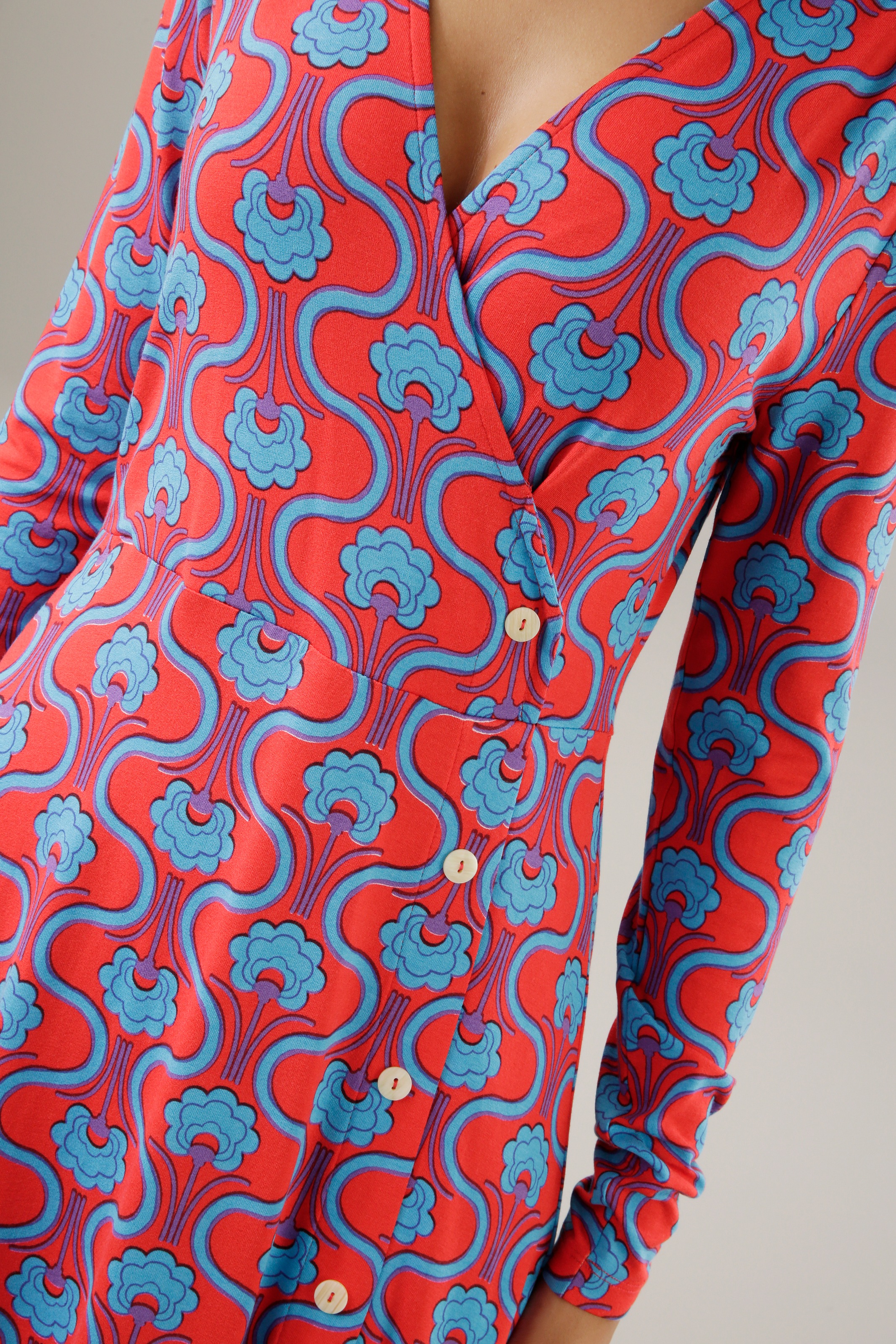 Aniston CASUAL Jerseykleid, mit kaufen trendigem BAUR Retromuster bedruckt 