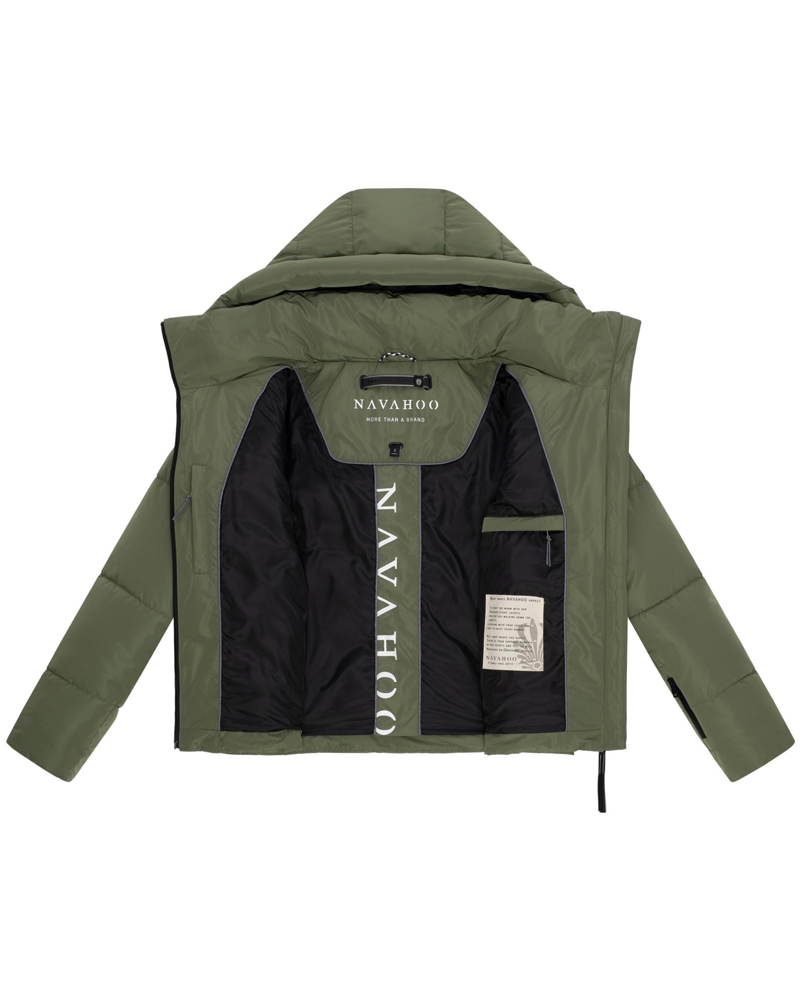 Navahoo Steppjacke »Frostherz XIV«, mit Kapuze, Kurze gesteppte Damen Winterjacke mit abnehmbarer Kapuze