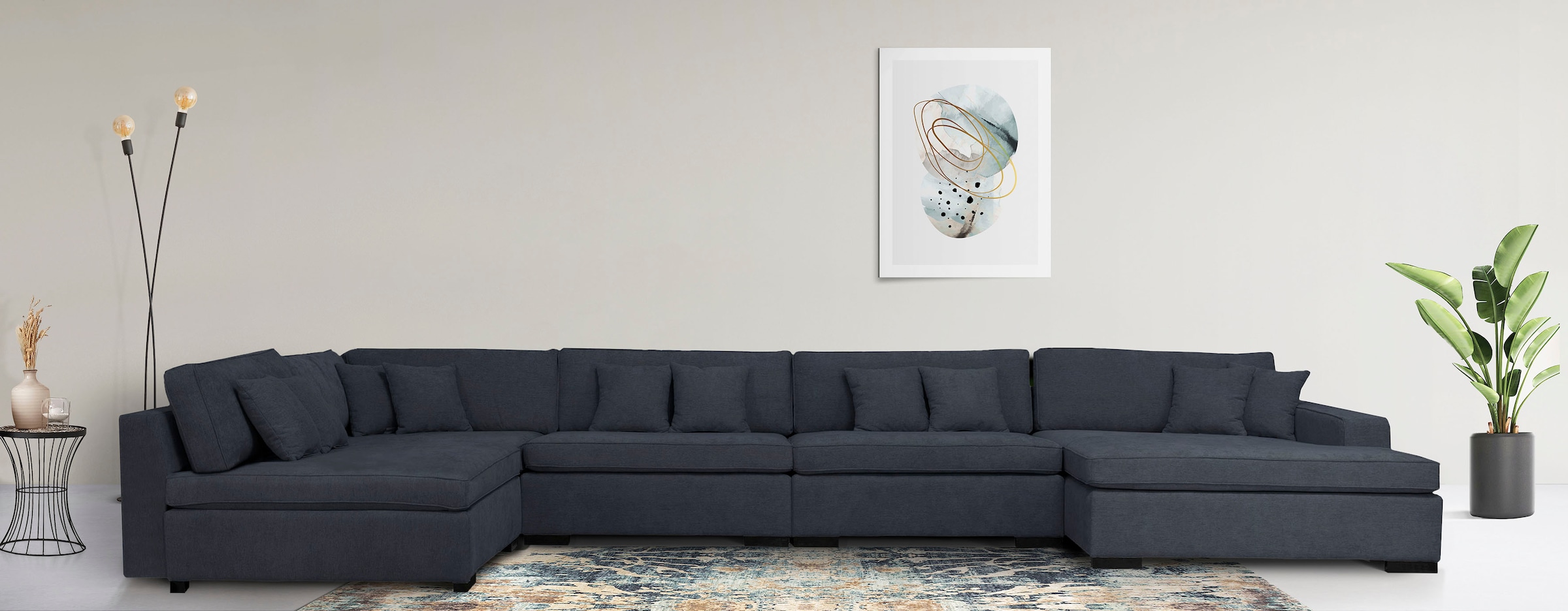 Home affaire Wohnlandschaft "Skara U-Form", Lounge-Sofa mit Federkernpolste günstig online kaufen