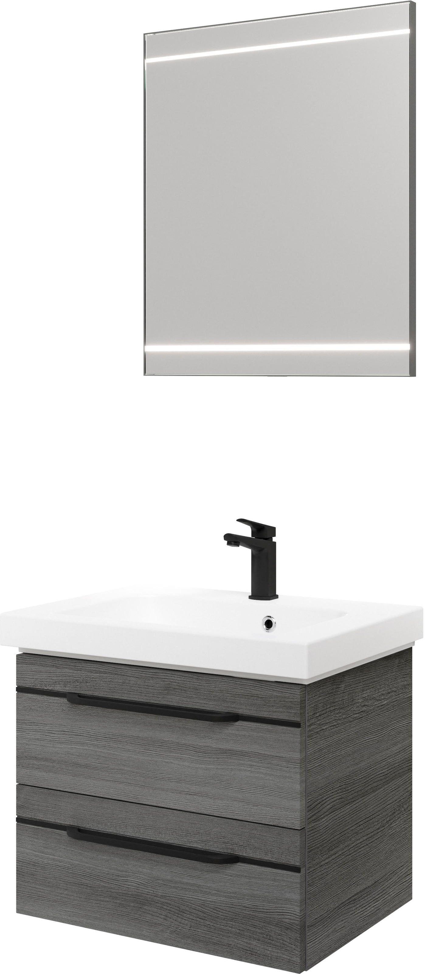 Saphir Badmöbel-Set "Balto 2-teilig Mineralmarmor-Waschtisch mit LED-Spiege günstig online kaufen