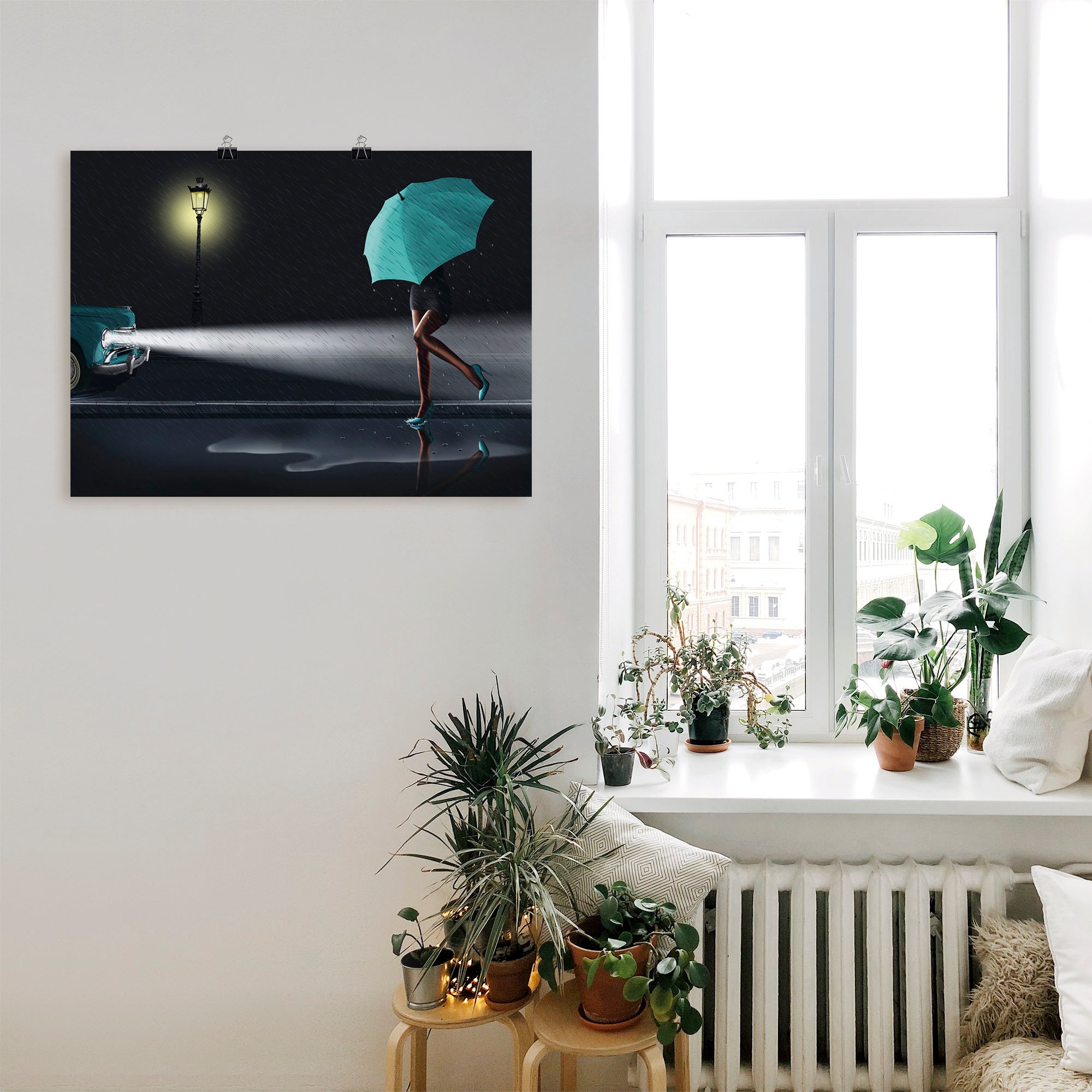 Artland Wandbild »Verregneter Tag 2« Frau 1 Stk. tlg. als Leinwandbild, Poster in verschied. Größen