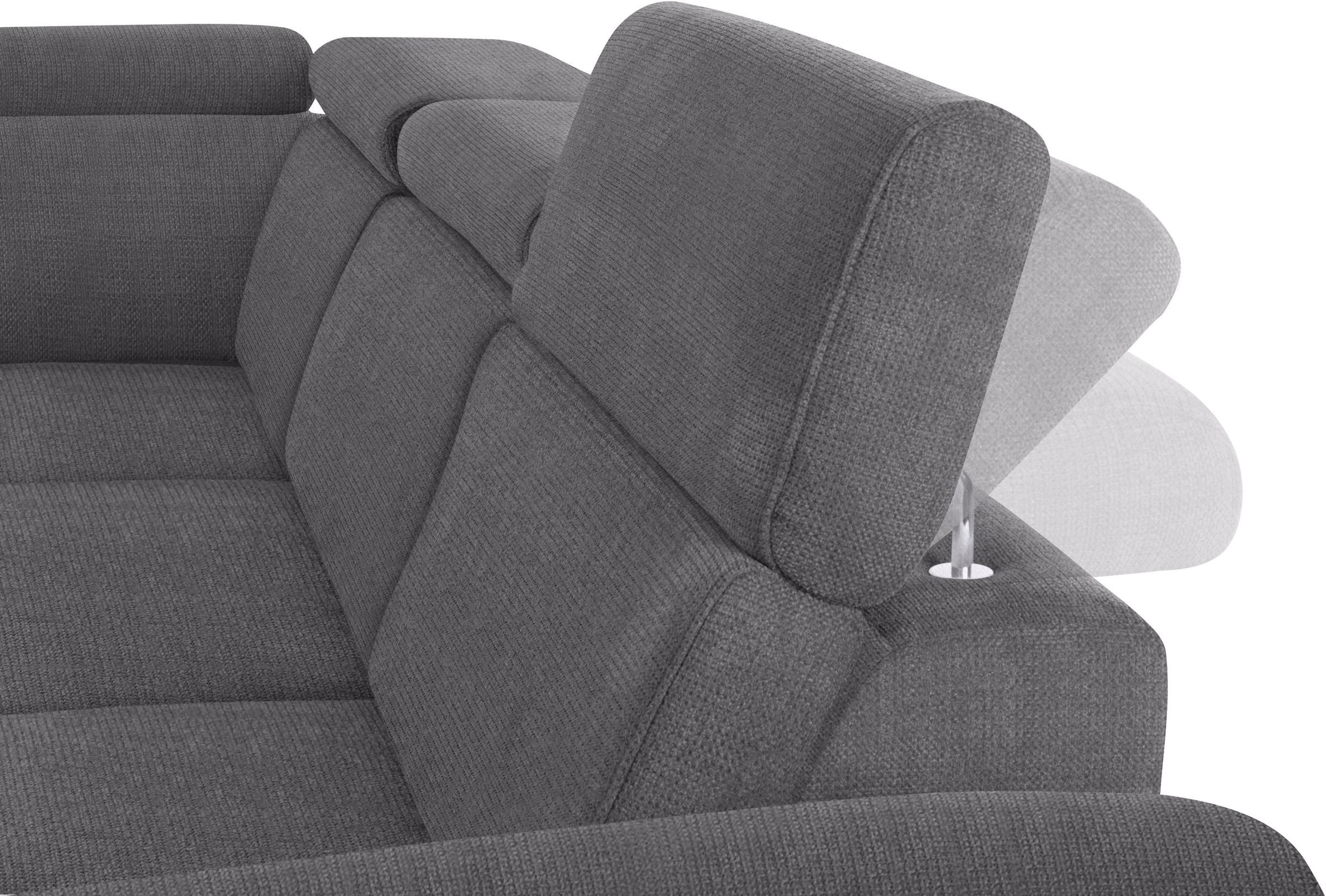 sit&more Ecksofa, inklusive Kopfteilverstellung, wahlweise mit Bettfunktion und Bettkasten