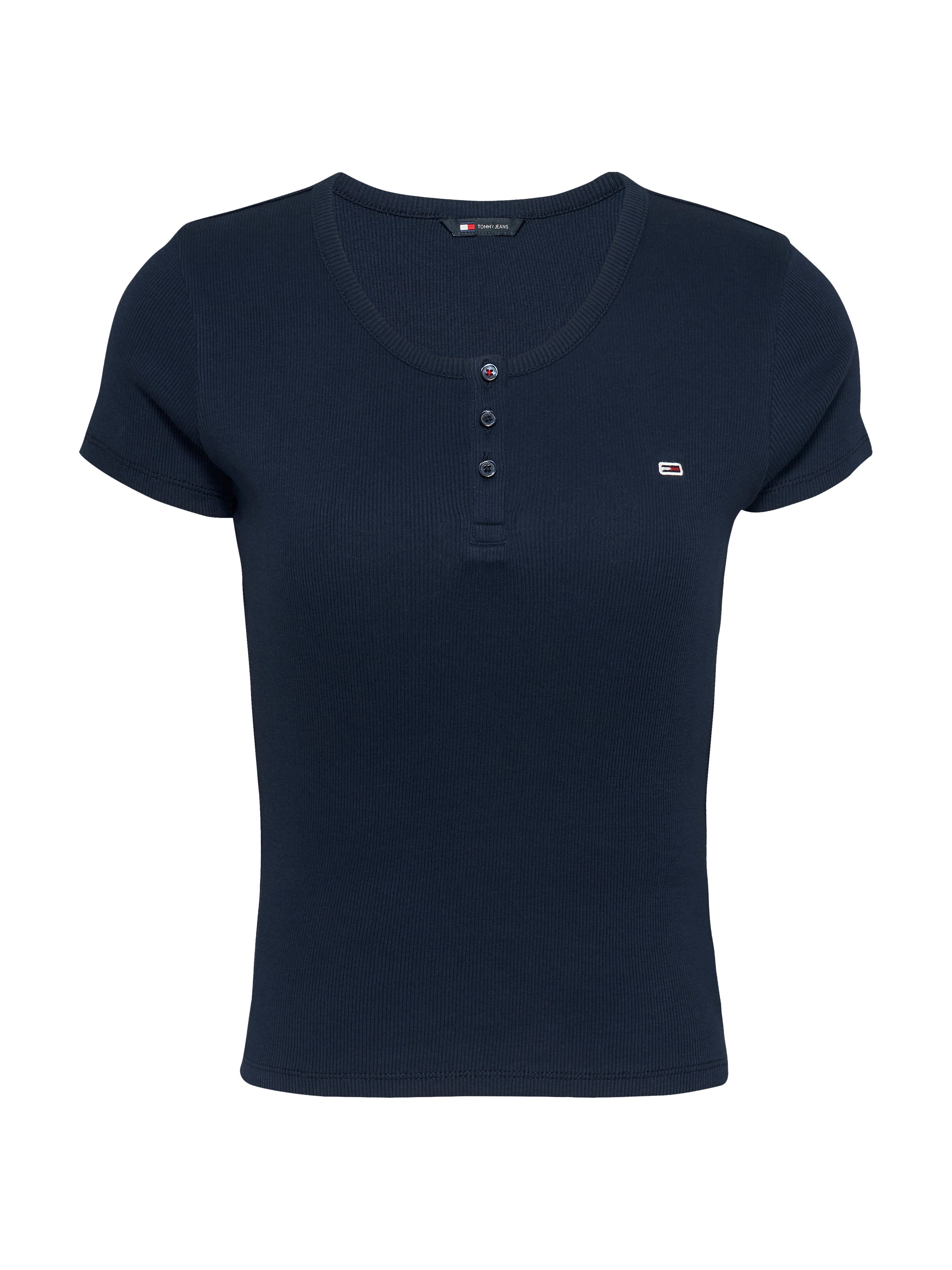 Tommy Jeans T-Shirt »TJW SLIM BUTTON RIB C-NECK SS«, mit Knöpfen