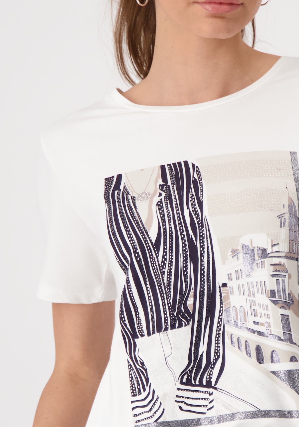 Monari Rundhalsshirt, mit Frontprint