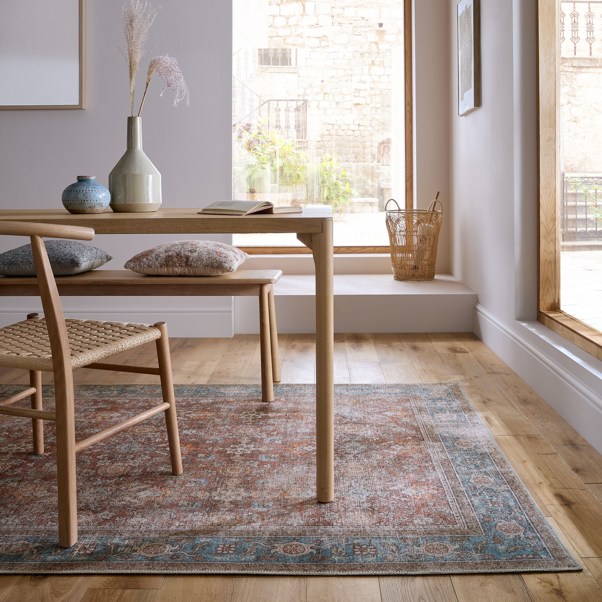 FLAIR RUGS Teppich »Cyra«, rechteckig, 4 mm Höhe, Waschbarer Traditioneller Teppich