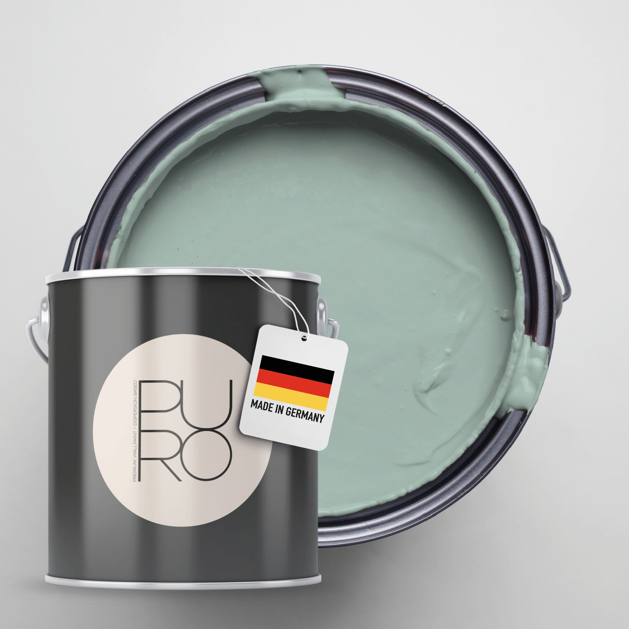 A.S. Création Wandfarbe »Premium Innenwandfarbe PURO Tuchmatt soft green« ideal für Wohnzimmer, Schlafzimmer, Flur und Küche, Farbwelt Grün