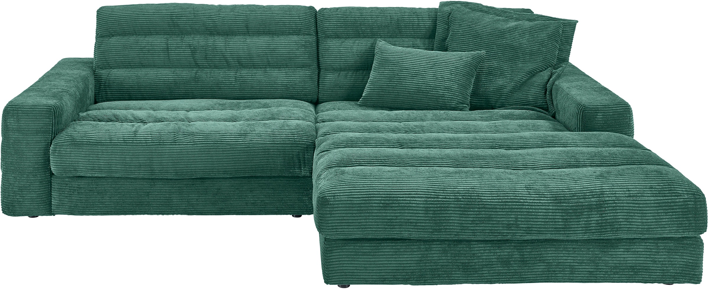 3C Candy Ecksofa »Stripes Mega-Sofa, bequem und komfortabel, L-Form«, Lose Rückenkissen, mit feiner Quersteppung, Cord-Bezug