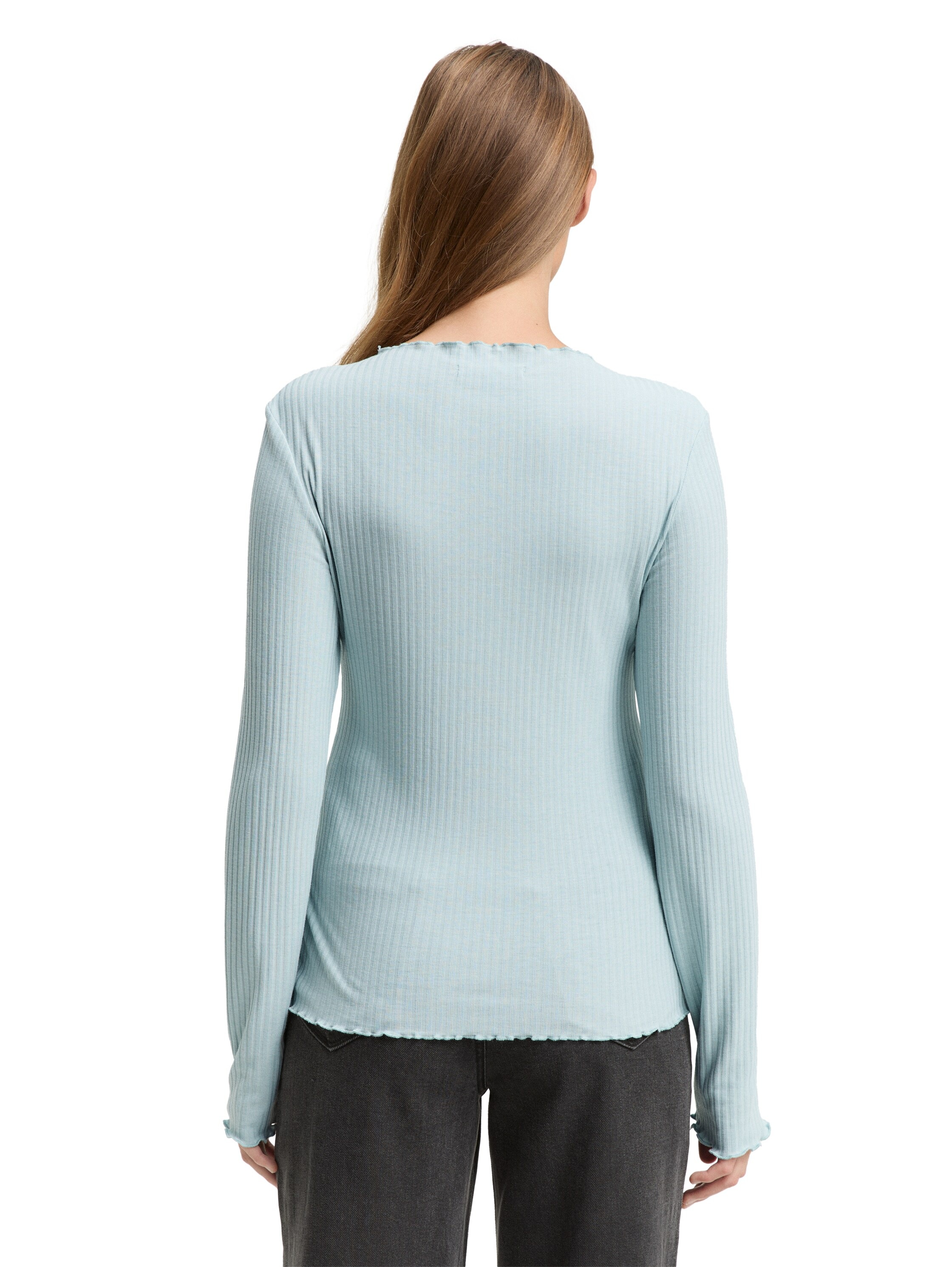 TOM TAILOR Denim Langarmshirt mit gewelltem Saum günstig online kaufen