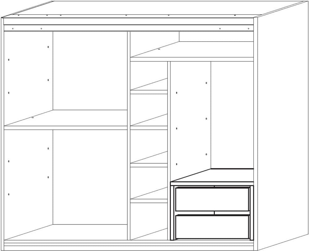 INOSIGN Inneneinteilung »Jupiter – Steingrau, B135×H193 cm, 4 Böden B43 cm, SK-Einsatz B62 cm« + 1 Kleiderstange, Breite 61 cm, Zubehör für Schweber Jupiter, 275 cm
