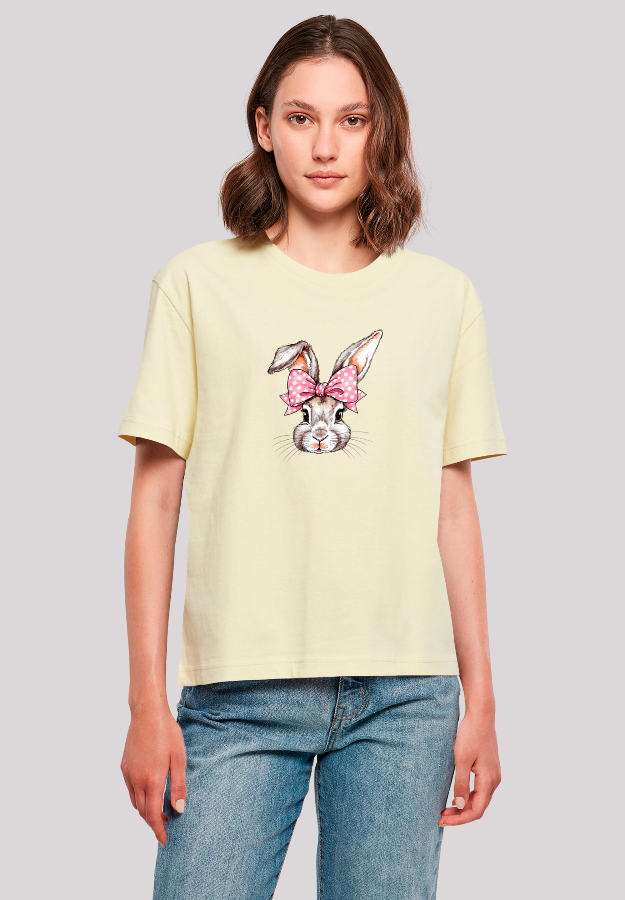 F4NT4STIC T-Shirt "Niedlicher Hase mit Schleife", Premium Qualität günstig online kaufen