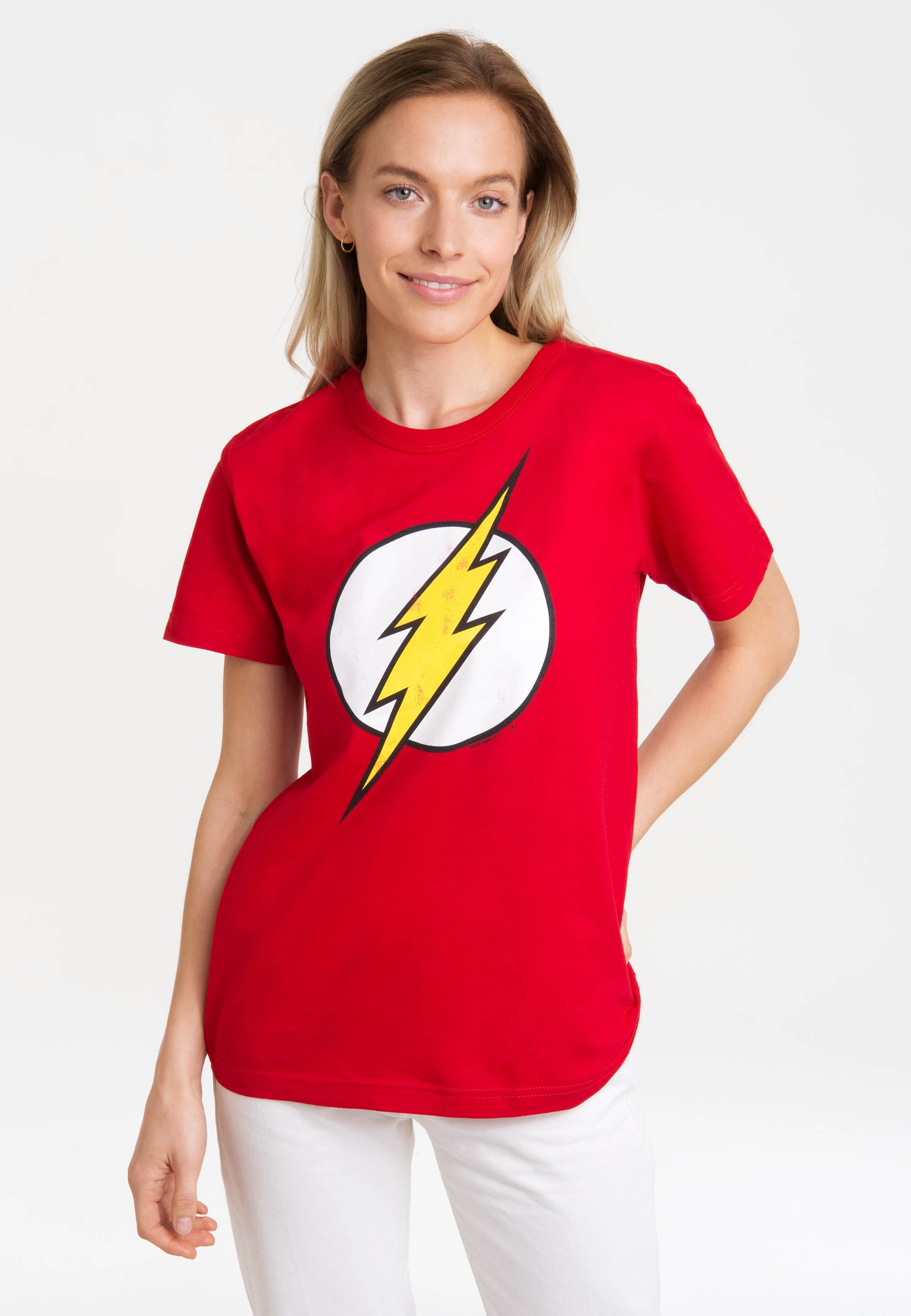Print bestellen lizenziertem Comics | Logo«, für - BAUR T-Shirt mit LOGOSHIRT Flash »DC