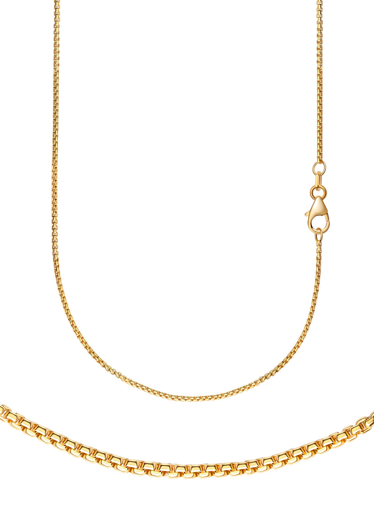FIRETTI Damen Collierkettchen "Schmuck Geschenk Gold 333 oder 585 Halskette Venezianerkette halbrund", 50, Gelbgold 585, B: 1,5mm, gold, Gelbgold