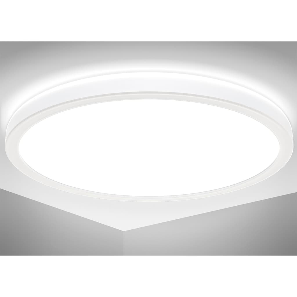 B.K.Licht LED Deckenleuchte »BK_DB1558 LED Bad-Deckenlampe, mit Backlight, Ultraflach«, 1 flammig-flammig