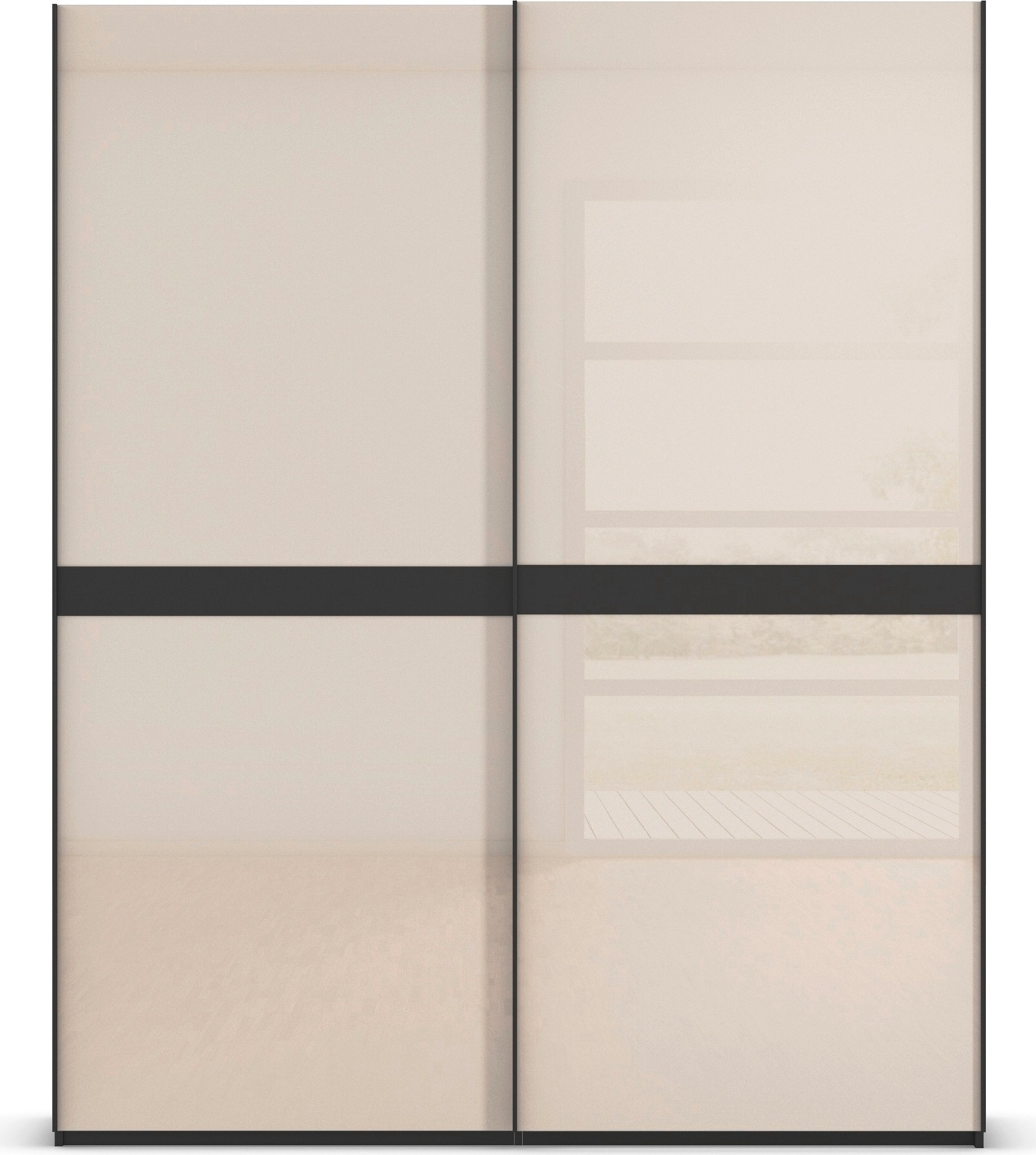 rauch Schwebetürenschrank »Kleiderschrank Schrank Garderobe Schlafzimmerschrank SCALE-LINE«, edle Optik mit Bauchbinde in Korpusfarbe mit Glasfront MADE IN GERMANY