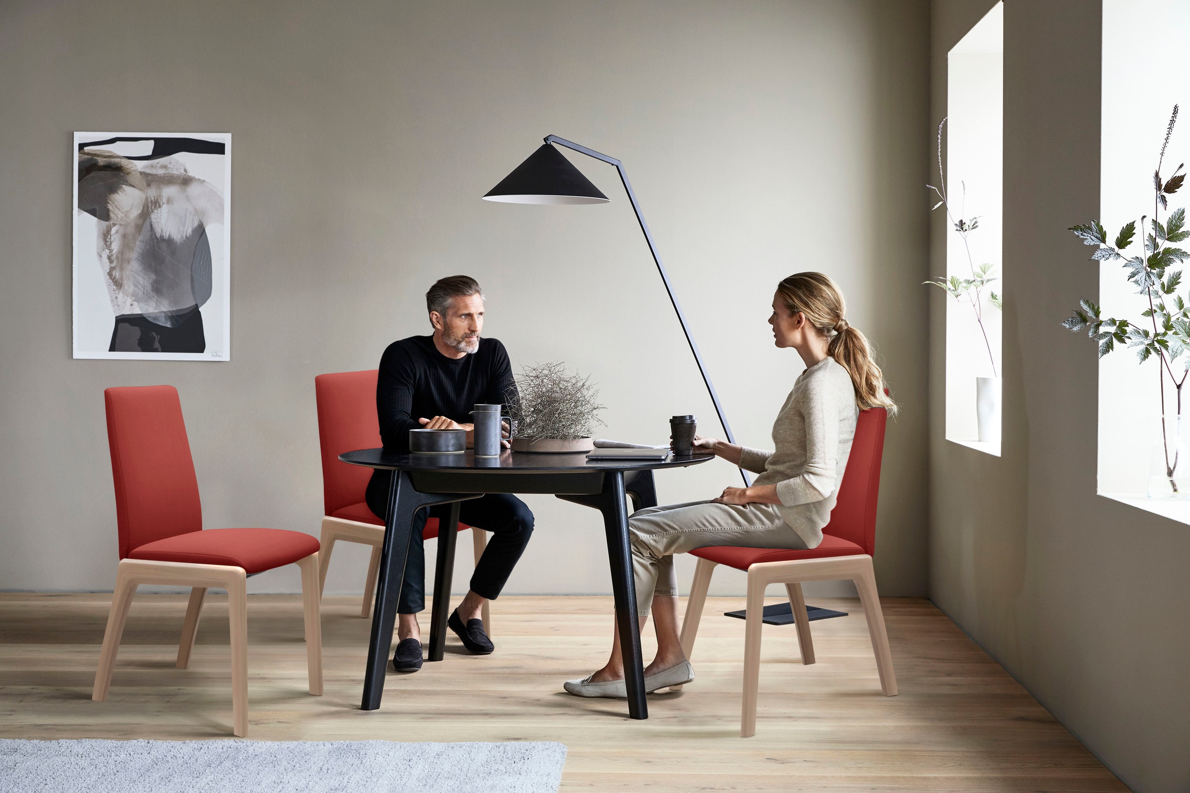 Stressless® Polsterstuhl »Laurel«, Microfaser DINAMICA, Low Back, Größe L, mit abgerundeten Beinen in Eiche natur