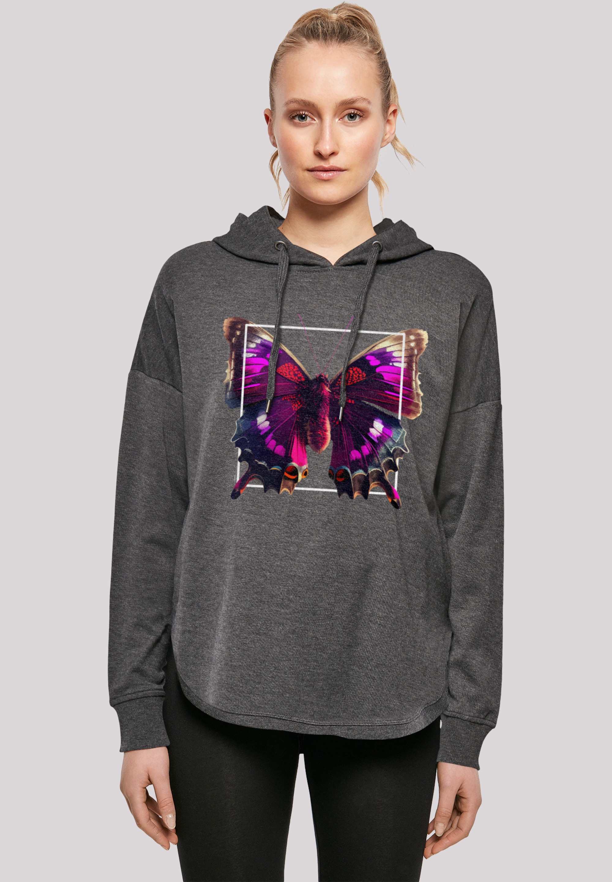 F4NT4STIC Kapuzenpullover "Pink Schmetterling OVERSIZE TEE", Print