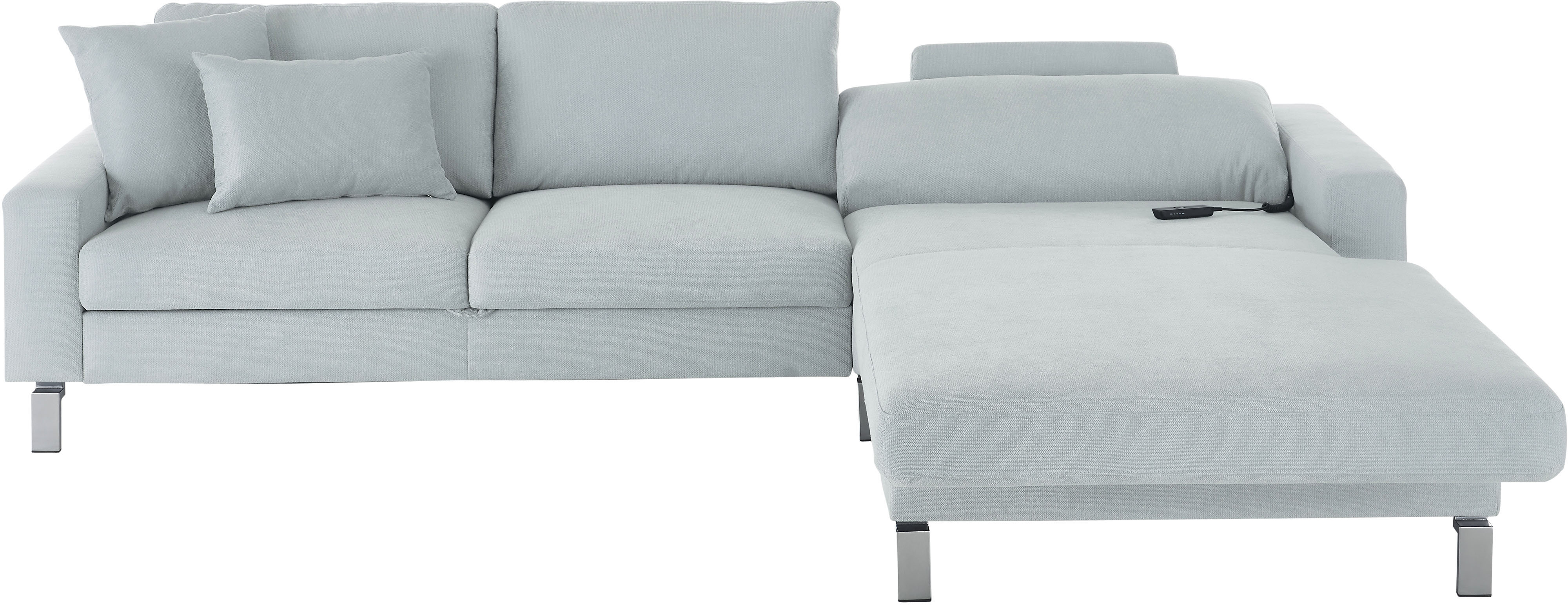Thumbnail - 3C Candy Ecksofa "Lecce, wahlweise PUR-Schaumstoff oder Tonnentaschenfederkern", Bett im 2,5-Sitzer, teilmotorische Schl...