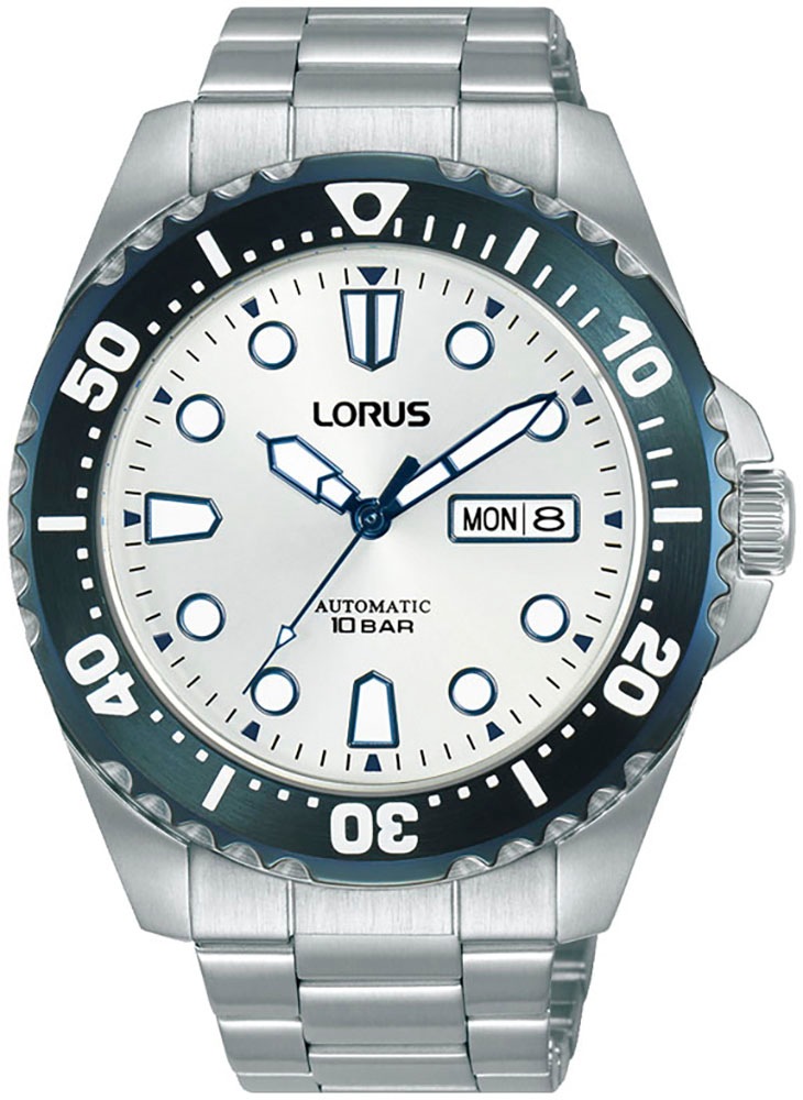 LORUS "Sports" Armbanduhr, Herrenuhr, Mechanische Uhr, Edelstahlarmband, analog