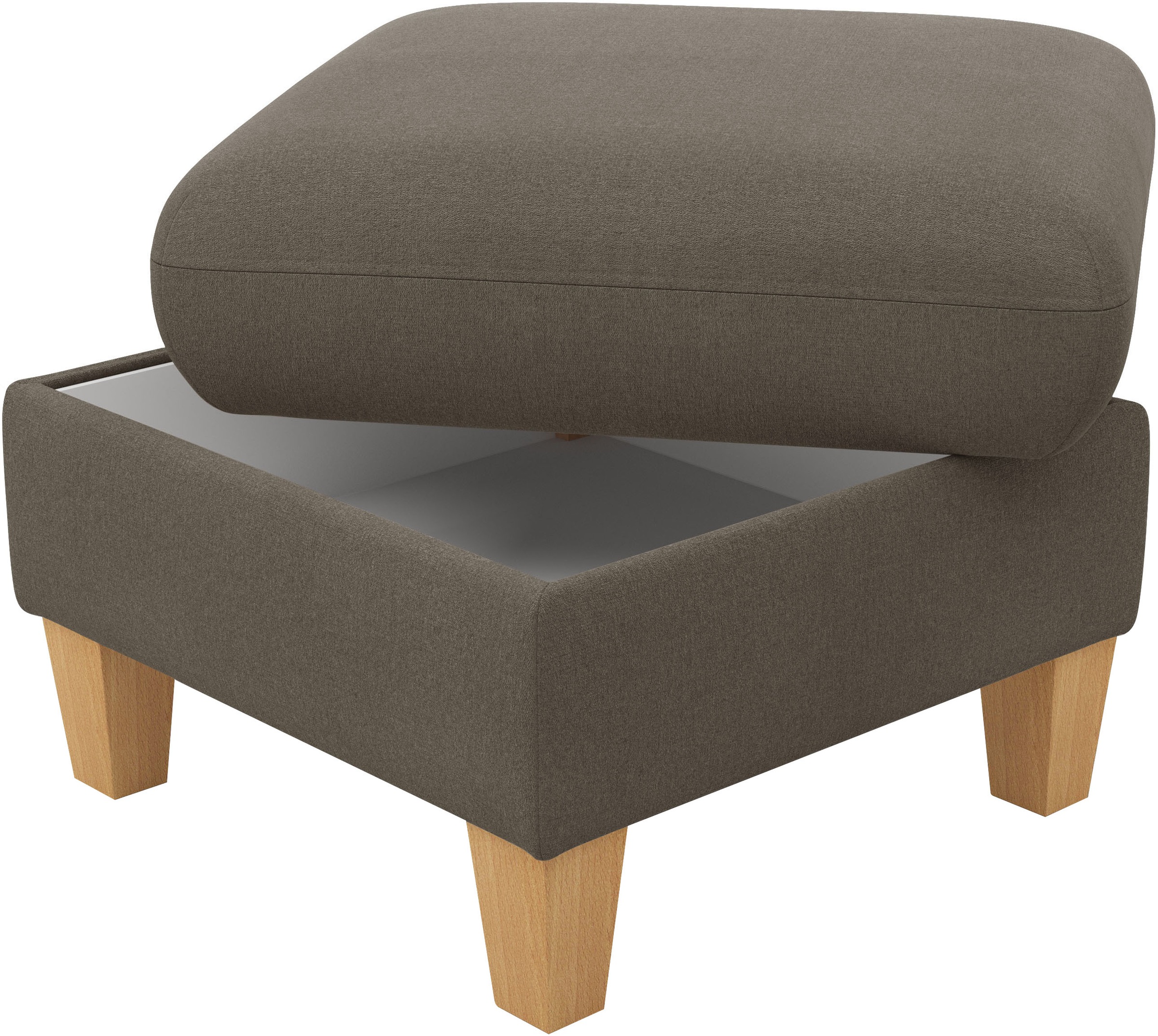 Home affaire Polsterhocker »Rochelle« 1 Stk. tlg. Massive 12 cm Holzbeine