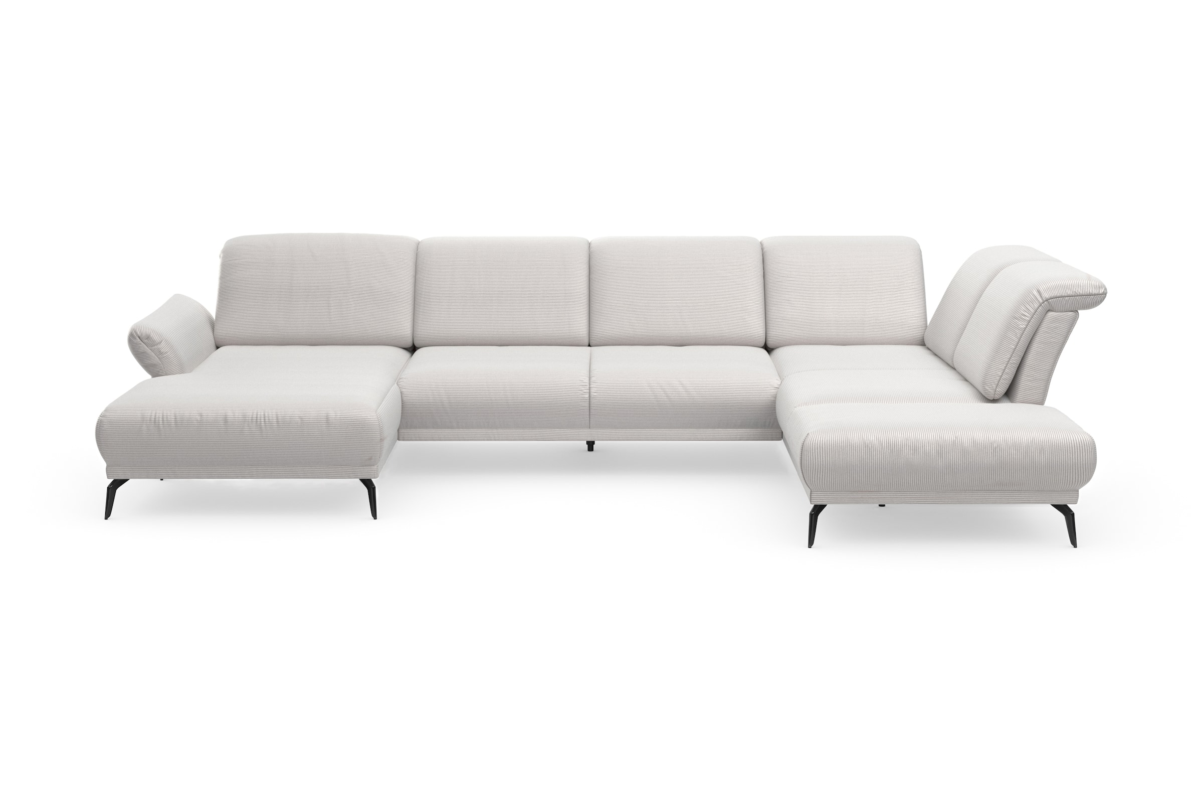 INOSIGN Wohnlandschaft »Coco U-Form«, Sitztiefen-, Arm- und Kopfteilverstellung, Cord-Bezug, Fußhöhe 15 cm