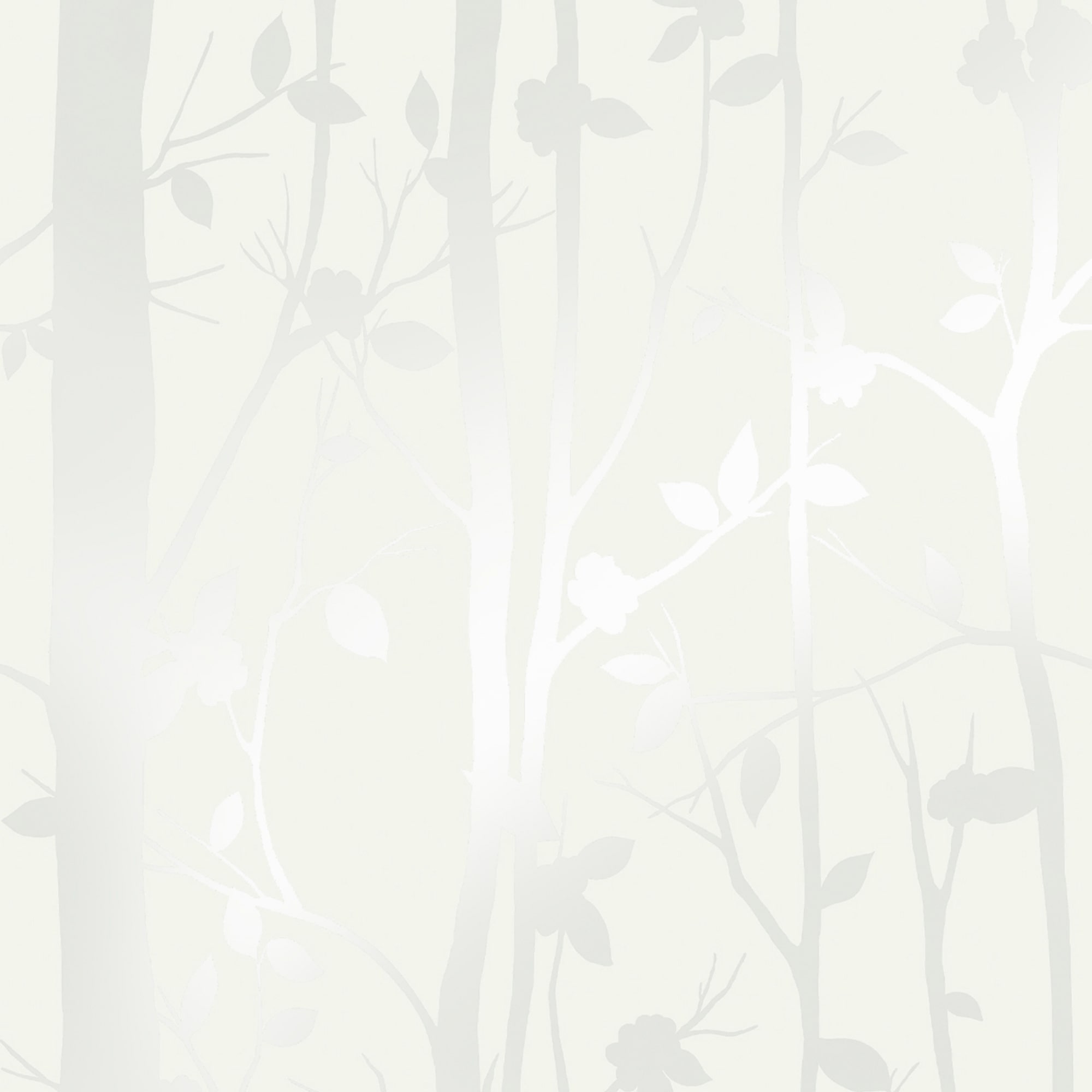 LAURA ASHLEY Vliestapete "Cottonwood Pearlescent Weiß" botanisch glatt FSC zertifiziert, mit lebhaftem Druck, 10 Meter Länge