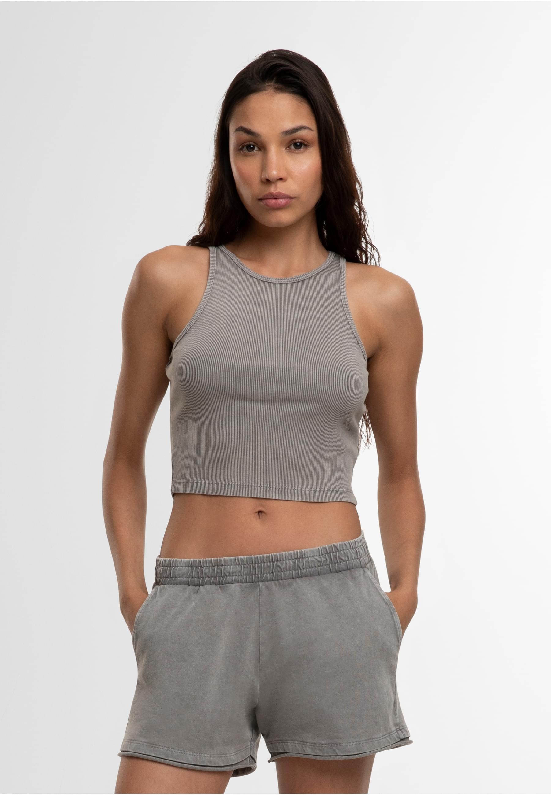 URBAN CLASSICS T-Shirt »Urban Classics Ladies Washed Rib Jersey Cropped Top«, (1 tlg.)