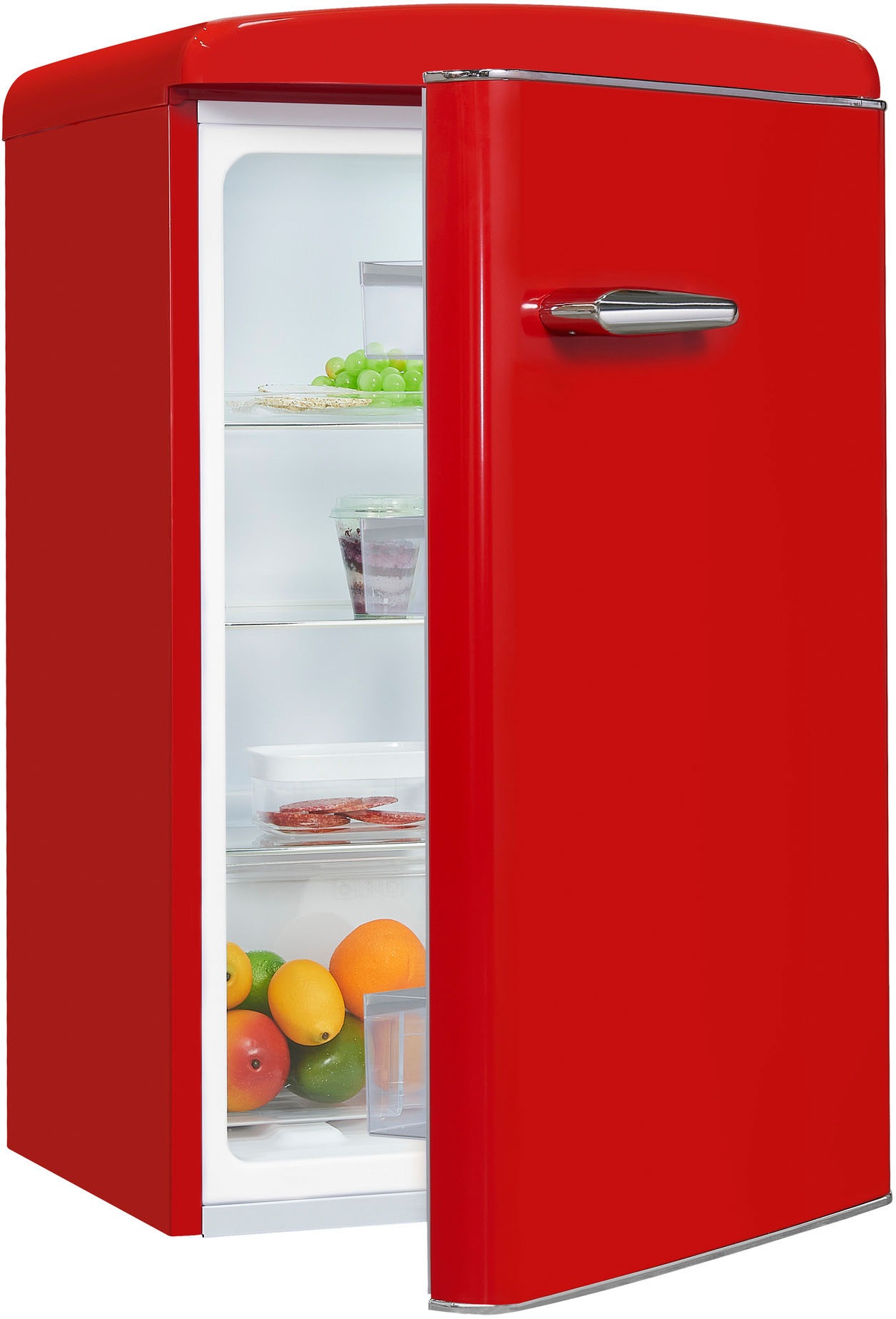 exquisit Kühlschrank "RKS120-V-H-160F", RKS120-V-H-160F rot, 89,5 cm hoch, 55 cm breit, 122 L Volumen