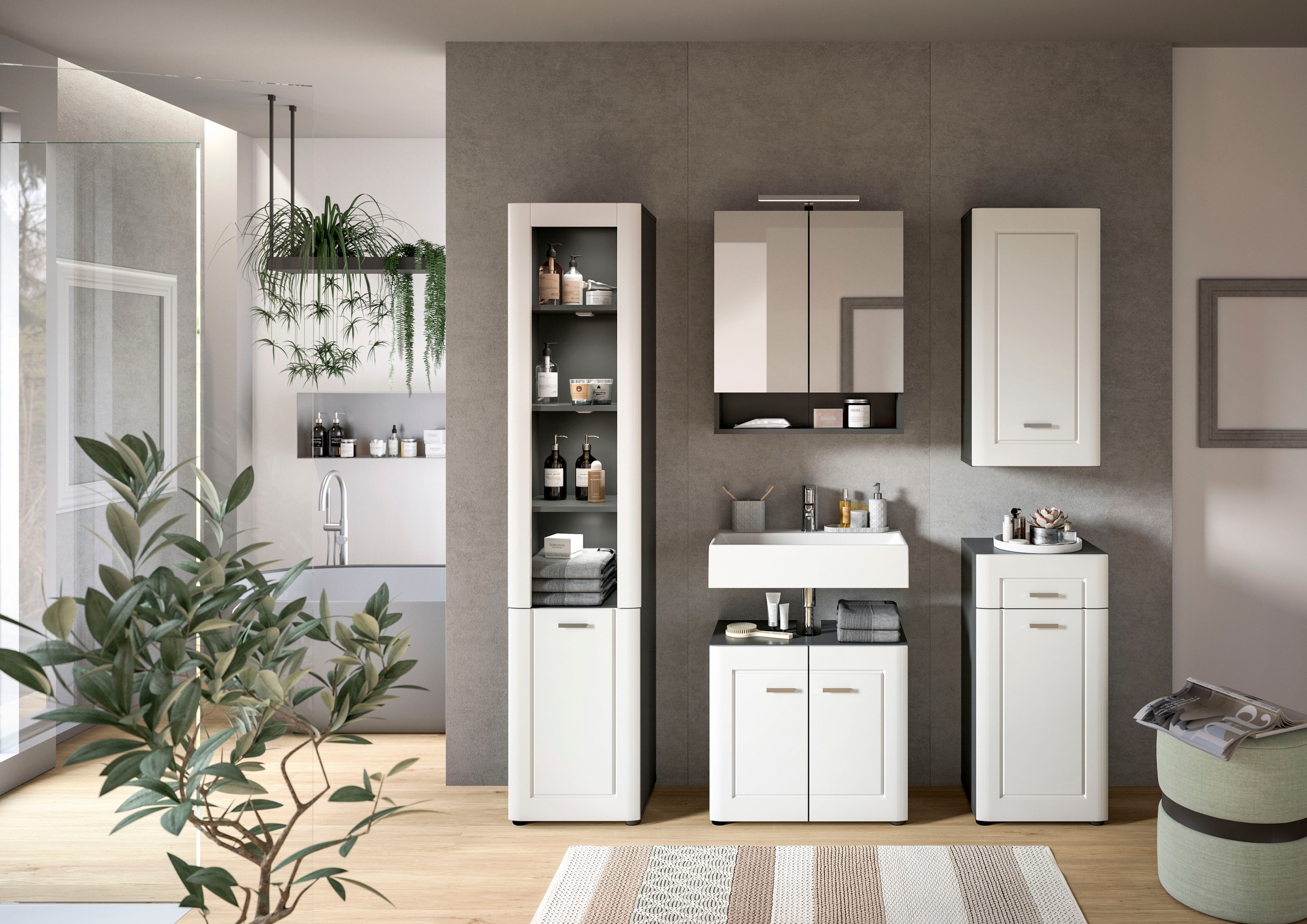 INOSIGN Hochschrank »Jarvi, Breite 40 cm, 1 Tür (Türanschlag wechselbar), 4 Einlegeboden«, (1 St.), Standschrank, Badmöbel, Badschrank, Schrank, Bad, Badezimmer