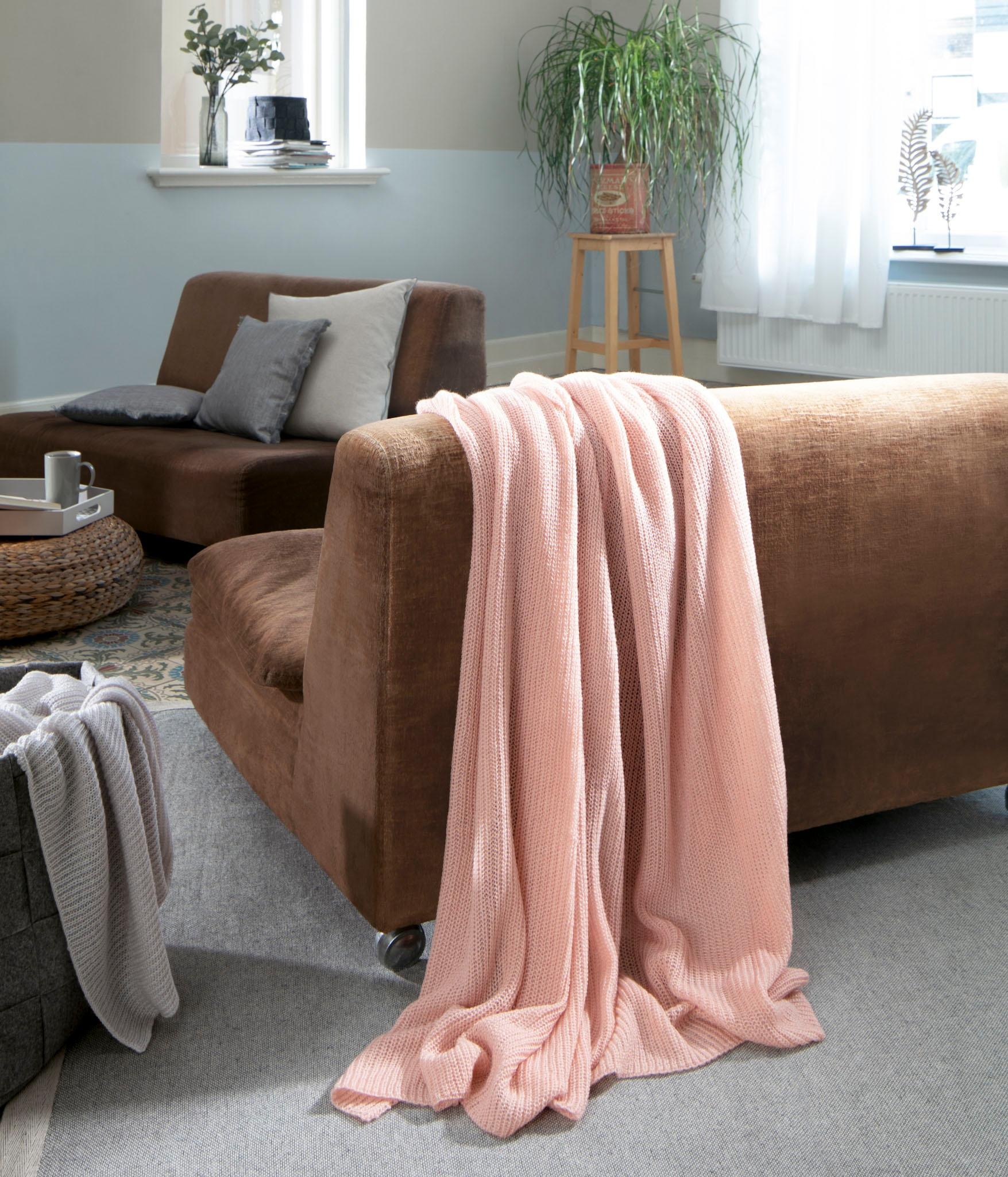 Biederlack Wohndecke »Mesh Knit«, Kuscheldecke