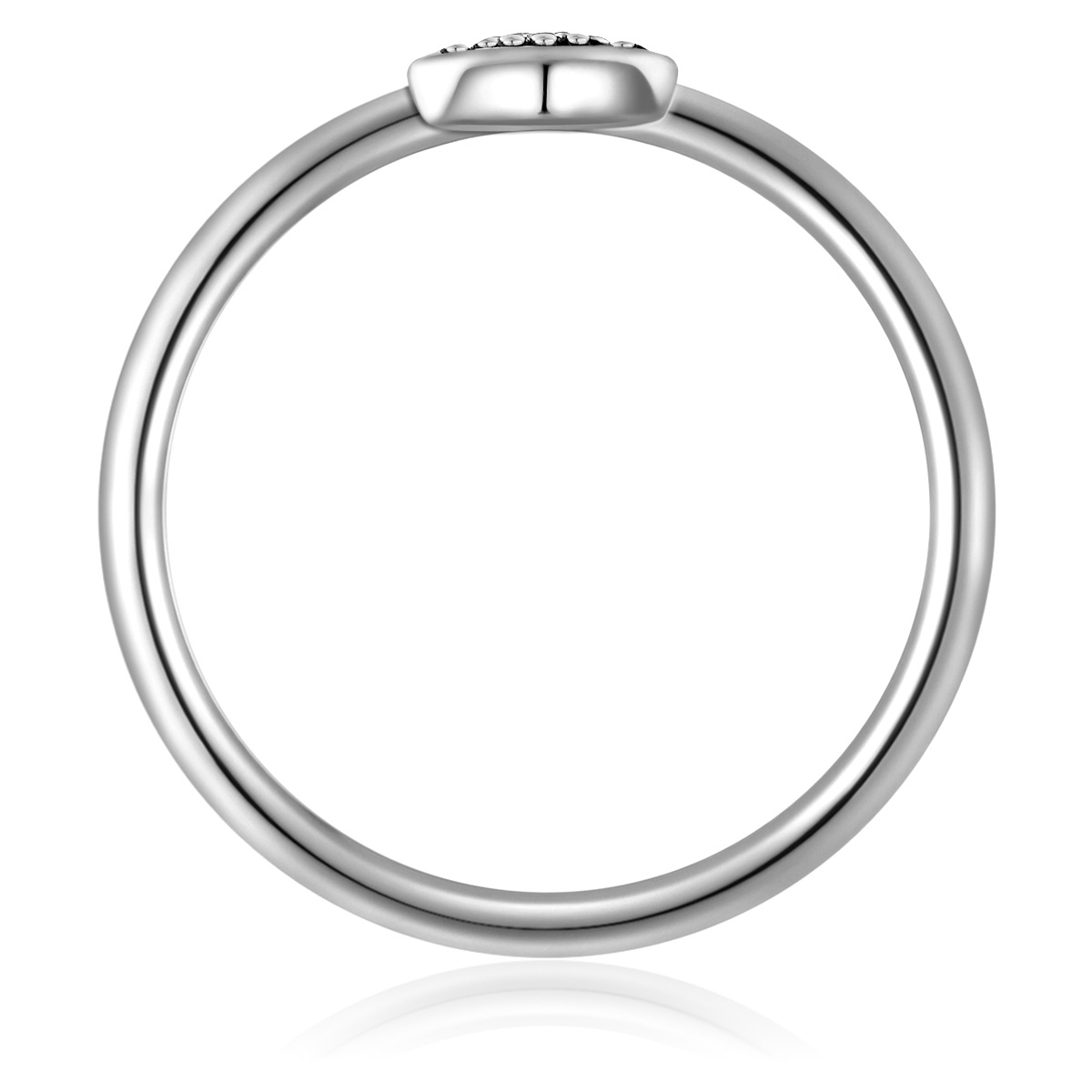 GLANZSTÜCKE MÜNCHEN GSM2232 Heart Ring Silver Size 52 3