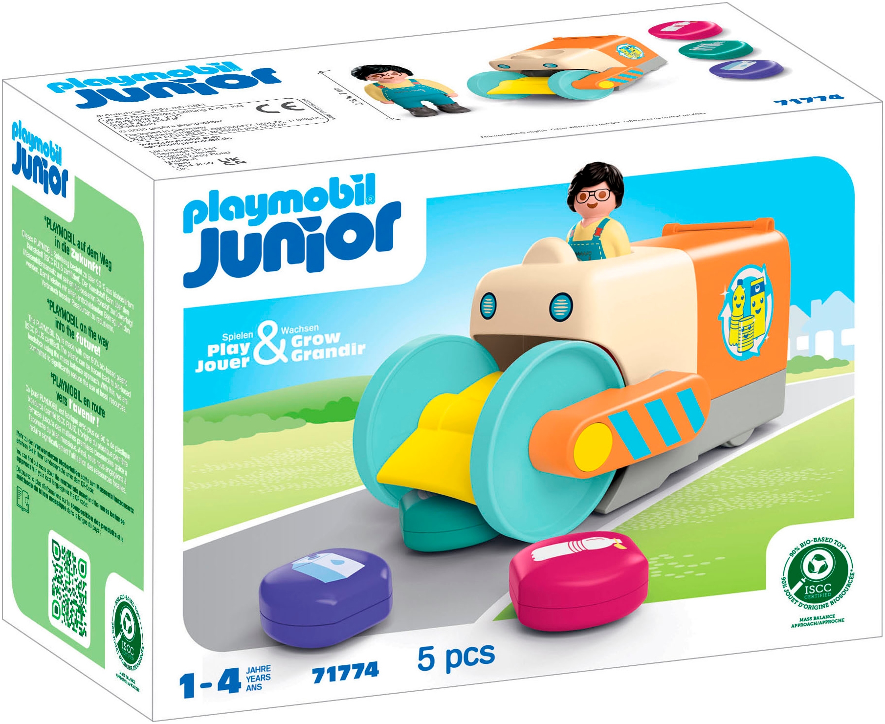Playmobil® Konstruktions-Spielset »Spaßiges Müllsammelfahrzeug (71774), Junior«, (5 St.), Made in Europe