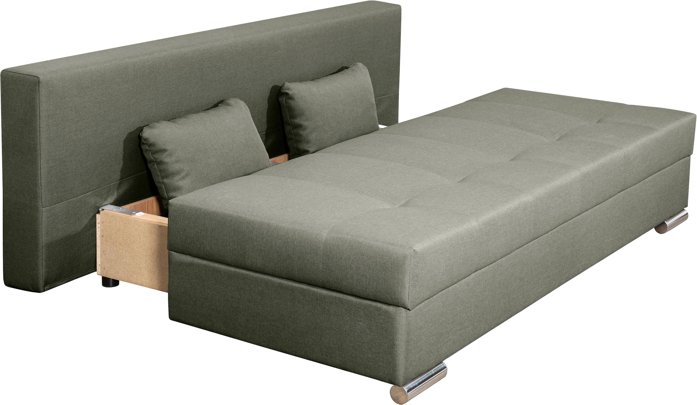 COLLECTION AB Schlafsofa »Tania mit Bettfunktion und Bettkasten«, komfortabler Sitzkomfort: Federkern-Polsterung, inklusive Rückenkissen