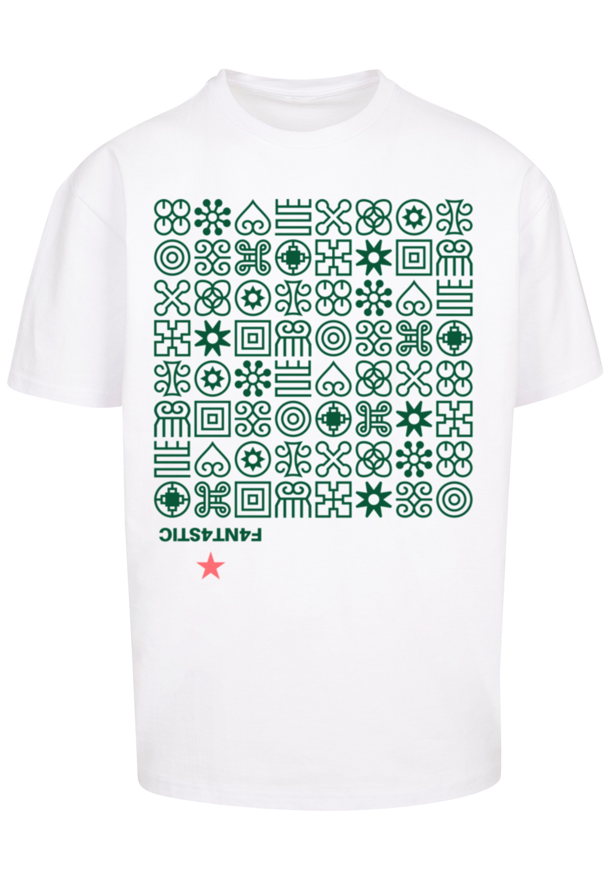 F4NT4STIC T-Shirt »Muster Grün Symbole«, Print