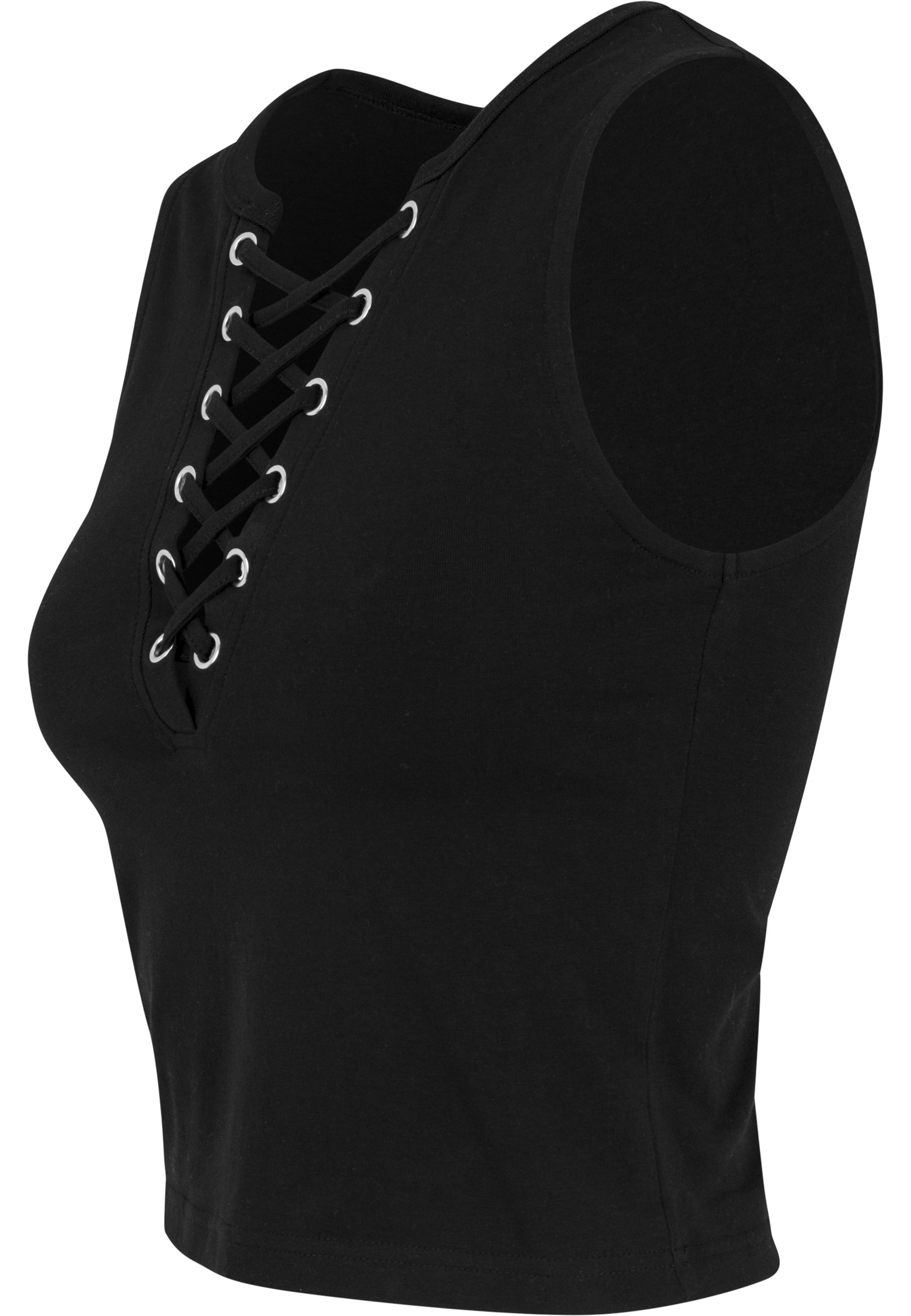 URBAN CLASSICS Yoga & Relax Shirt »Urban Classics Damen Ladies Lace Up Cropped Top« 1 Stk.