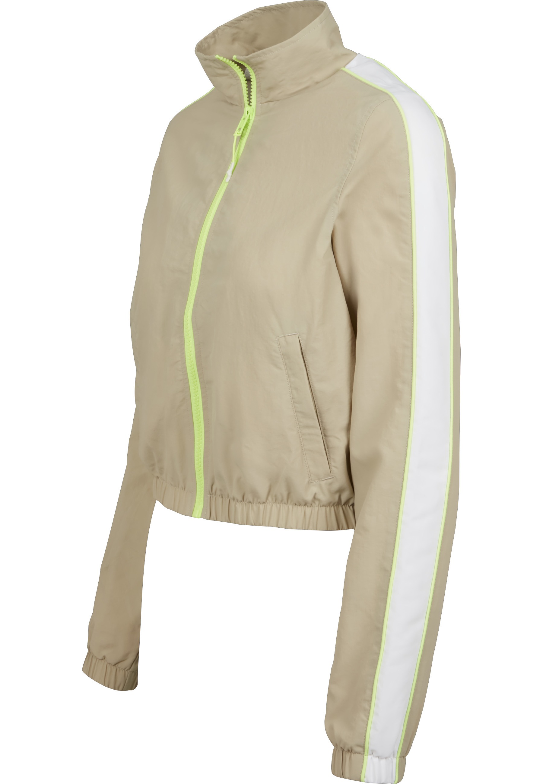 URBAN CLASSICS Allwetterjacke »Urban Classics Damen Ladies Short Piped Track Jacket« 1 Stk. tlg. ohne Kapuze