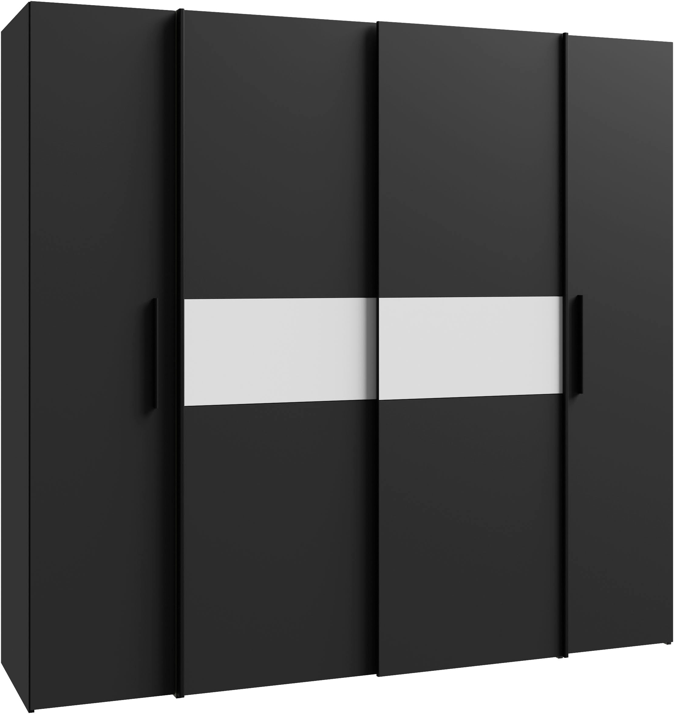 FORTE Kleiderschrank "Kalixtus, Made in Europe" B/H/T ca. 200x190x60 cm, 2 Schiebetüren, 2 Drehtüren, 8 Einlegeböden, Kombination aus Dreh- und Schwebetüren, mehrere Farben