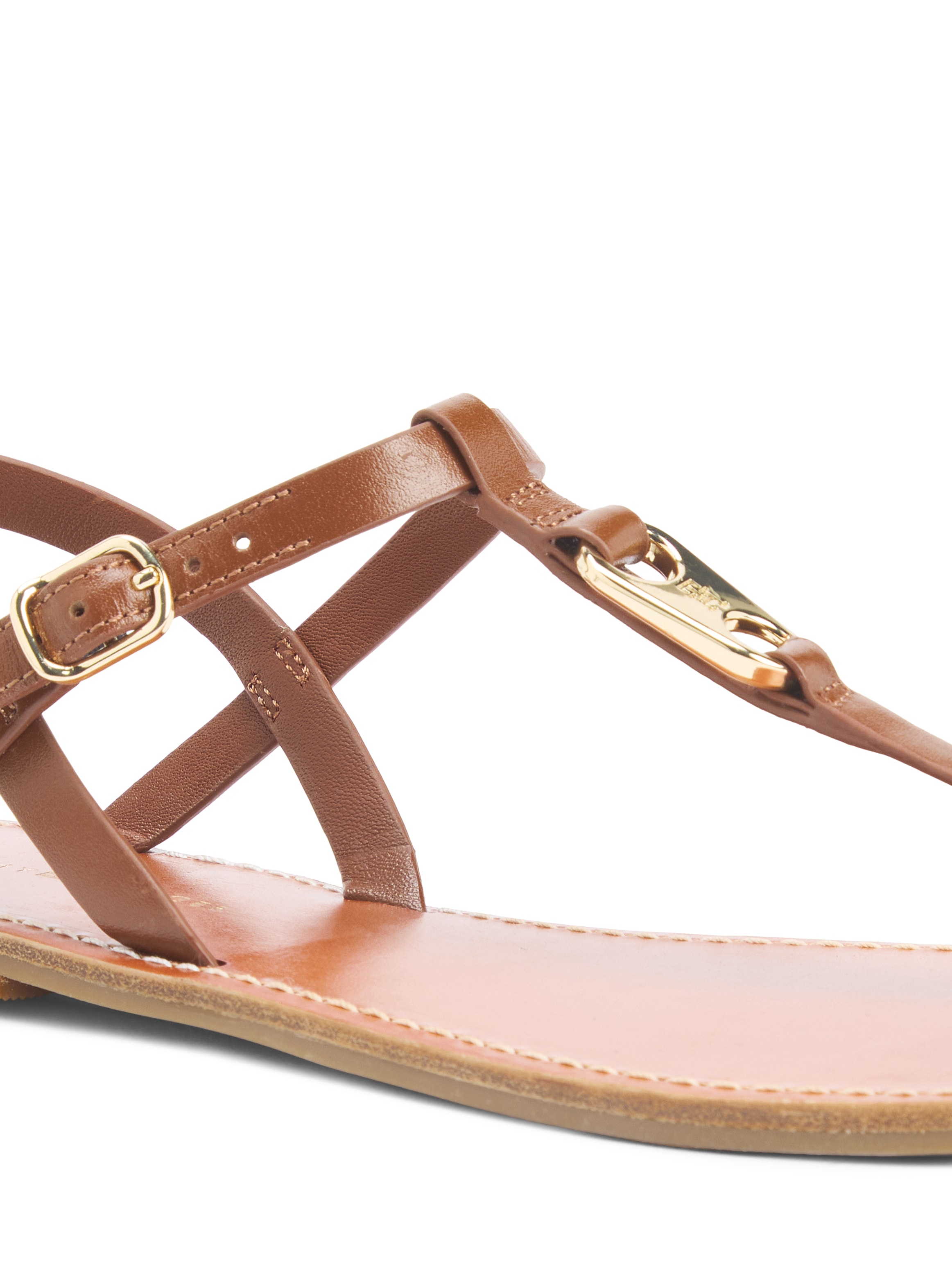 Tommy Hilfiger Riemchensandale »LEATHER THONG SANDAL«  Sommerschuh, Sandalette mit Schmucklogo