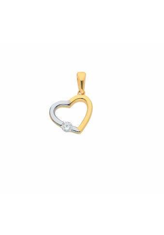 Adelia´s Kettenanhänger »585 Gold Anhänger Herz mit Zirkonia«, Goldschmuck für Damen kaufen