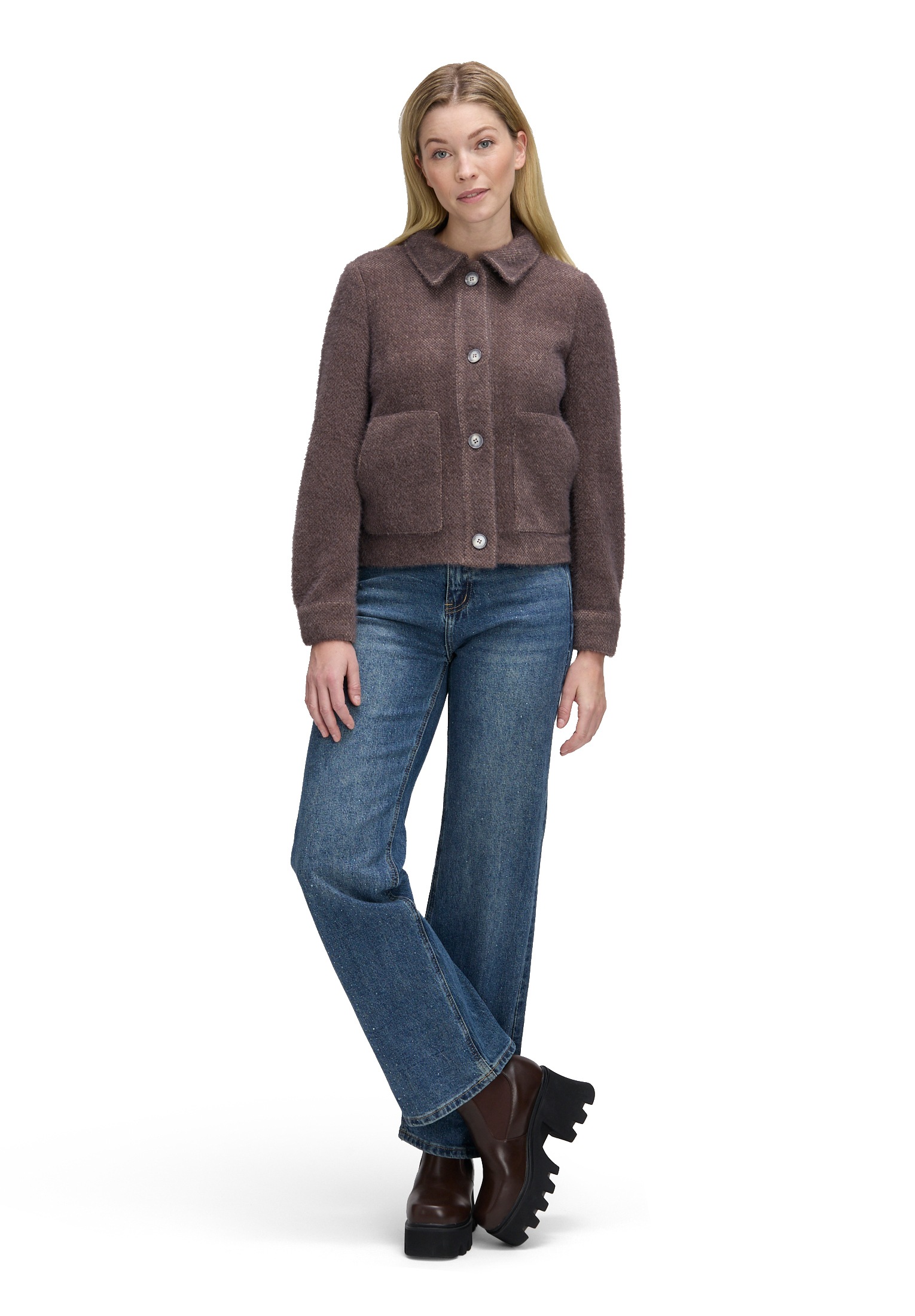 Cartoon Jackenblazer "Cartoon Damen Casual-Jacke mit aufgesetzten Taschen" günstig online kaufen