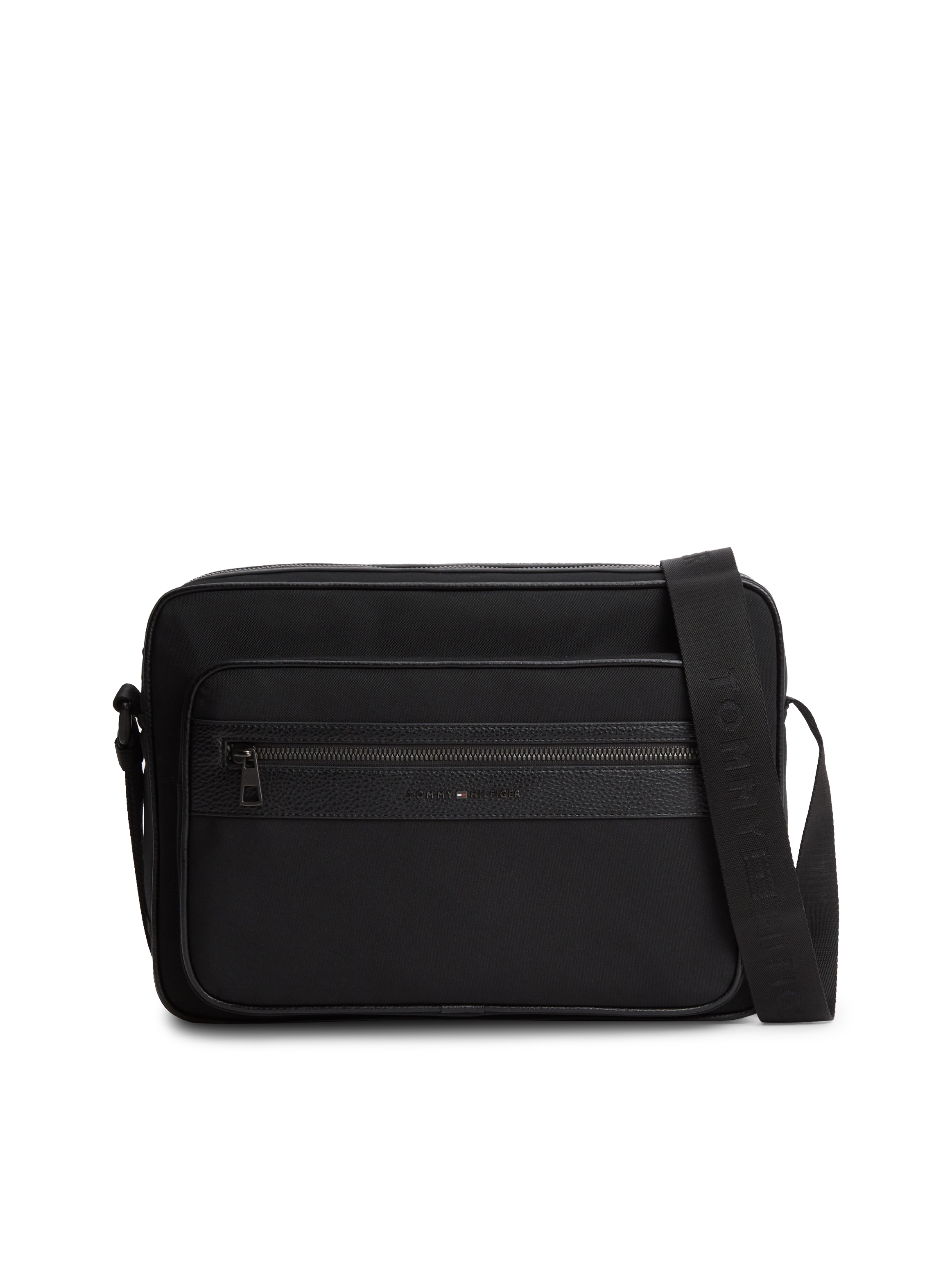 Tommy Hilfiger Damen Schwarz Umhängetasche "Th Repreve Messenger" Schultertasche Businessbag Mit Logoschriftzug von Baur