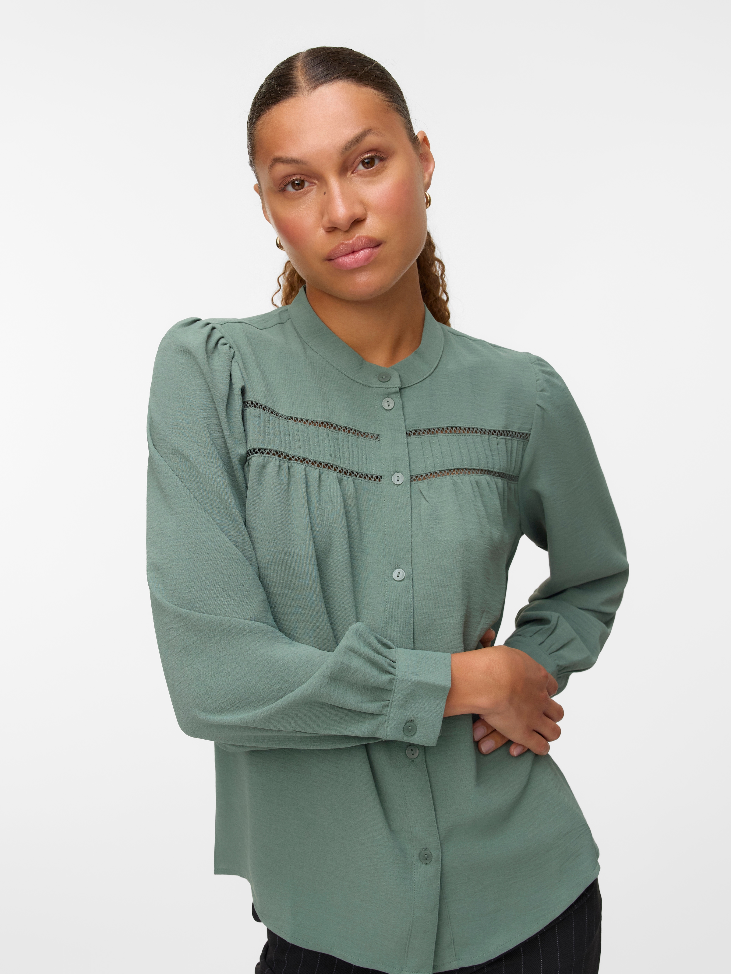 Vero Moda Langarmbluse "VMEMMA LS LACE SHIRT WVN GA NOOS" günstig online kaufen