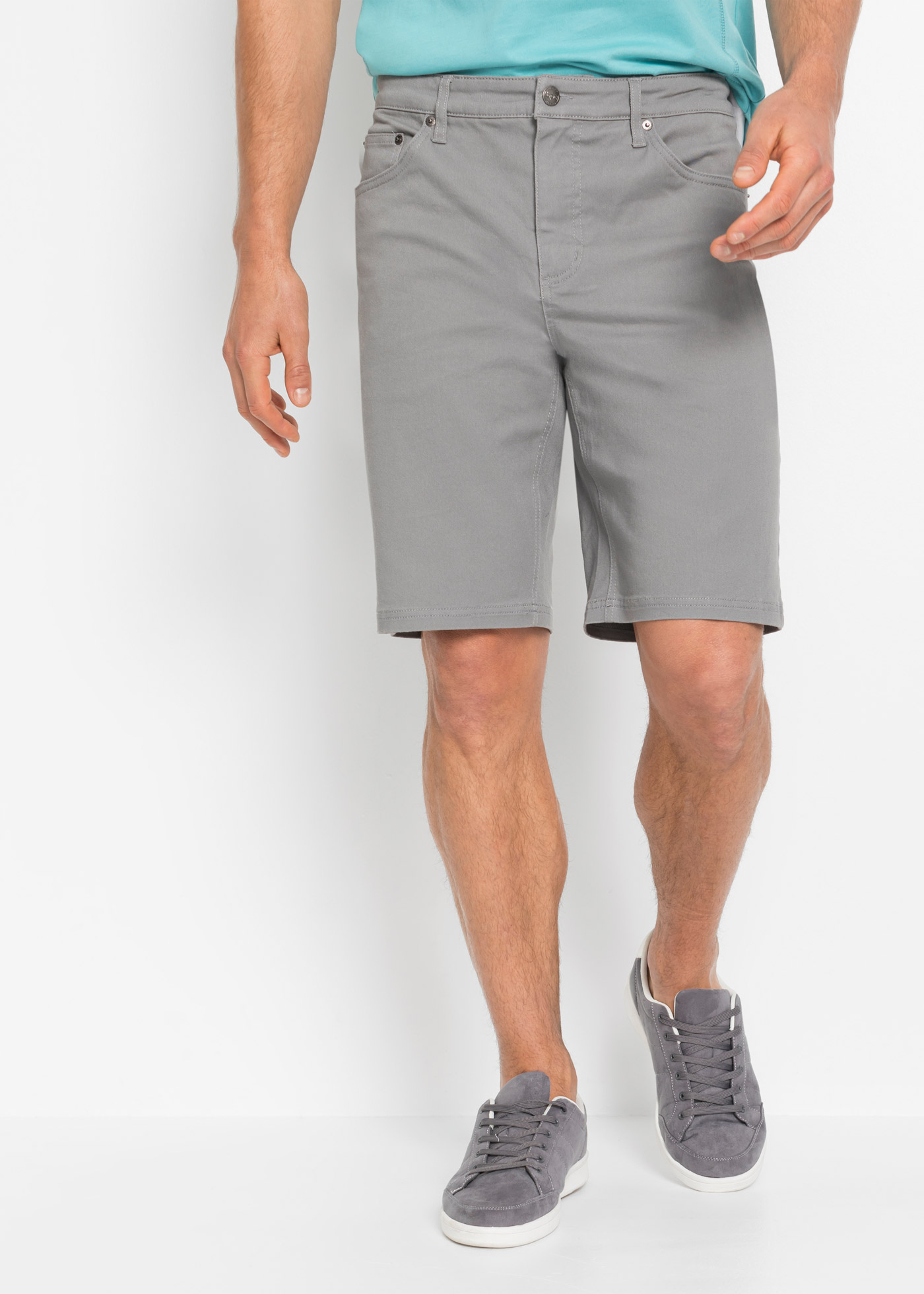 bonprix Bermudas aus Baumwolle mit Elasthan, mit Stretchanteil, erhöhter Bund